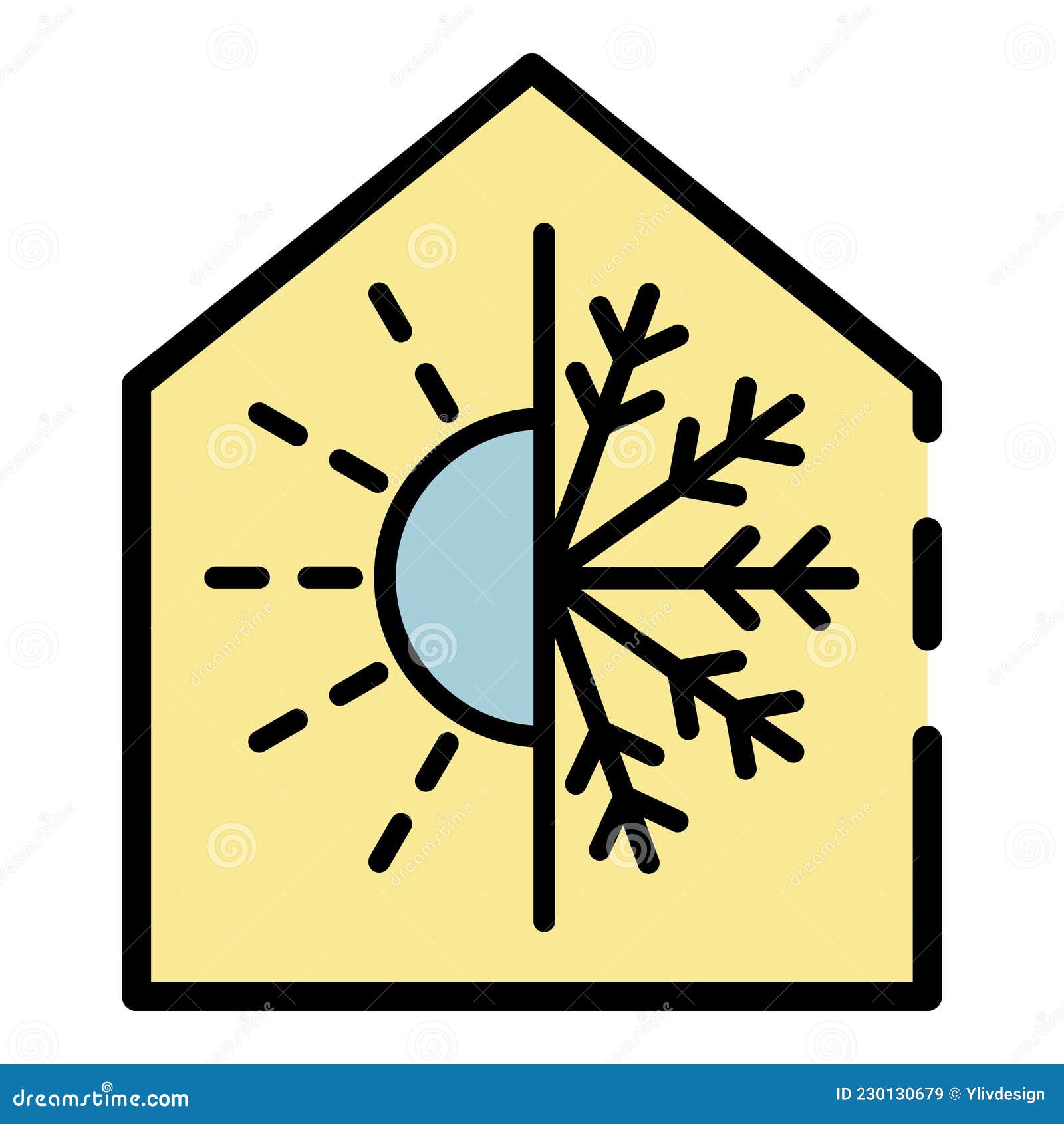 climate control smart home icon color outline 
