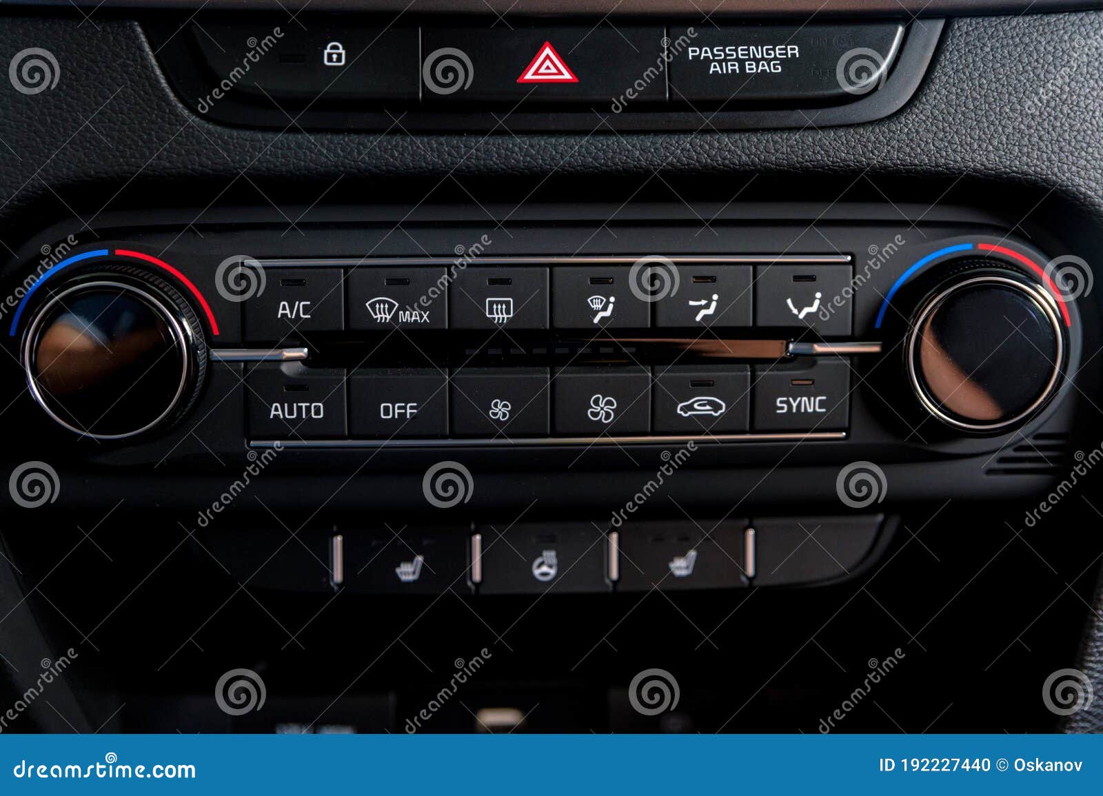 Climate Control Unit in the New Car Close Stock Photo Image of inside