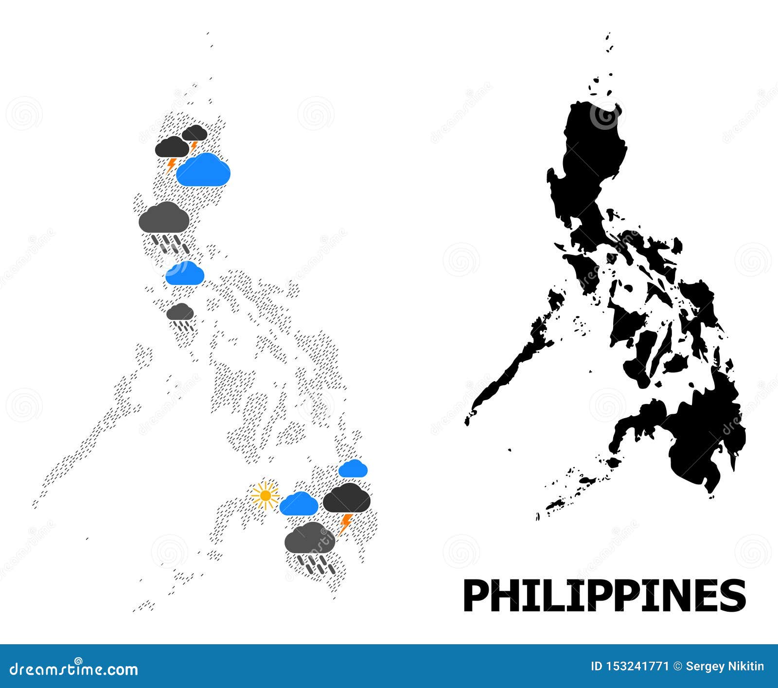 Climate Mosaic Map of Philippines Stock Illustration Illustration of archipelago, nation