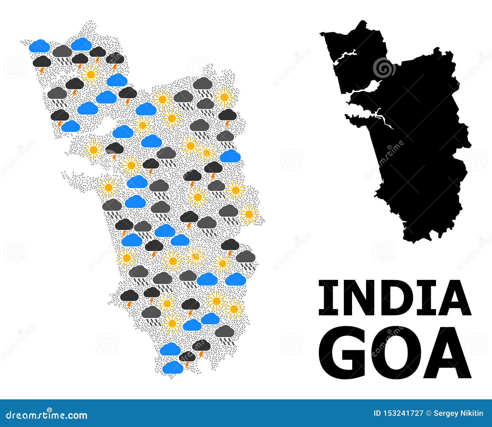 Climate Pattern Map of Goa State Stock Illustration Illustration of