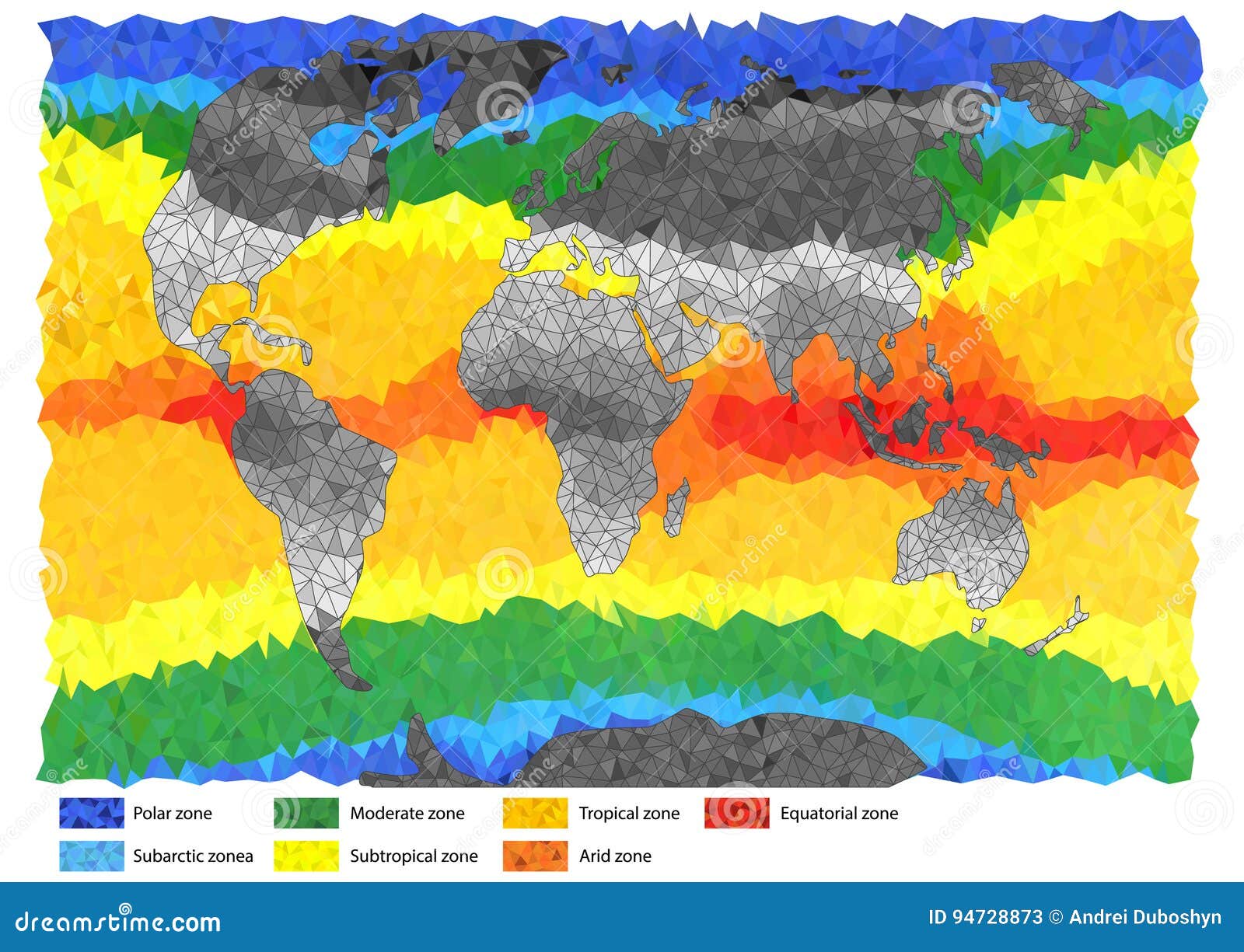 climatic zones of world in triangles