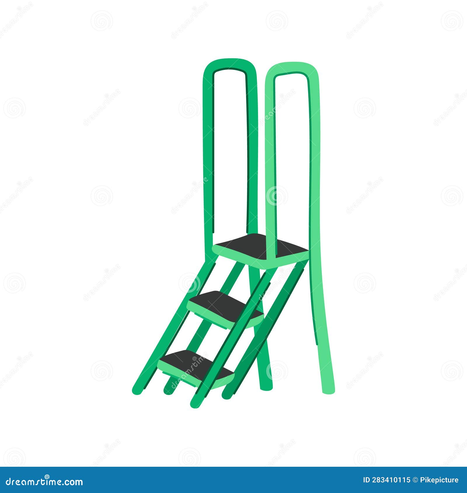 Climb Step Ladder Cartoon Vector Illustration Stock Illustration