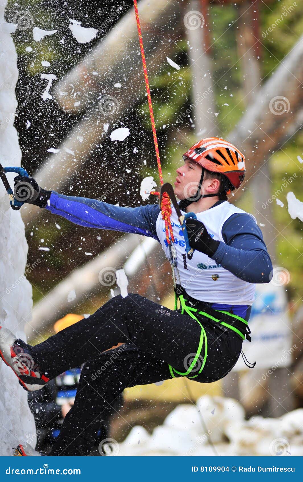 Climber Falling IWC Busteni Speed Competition Editorial Stock Image