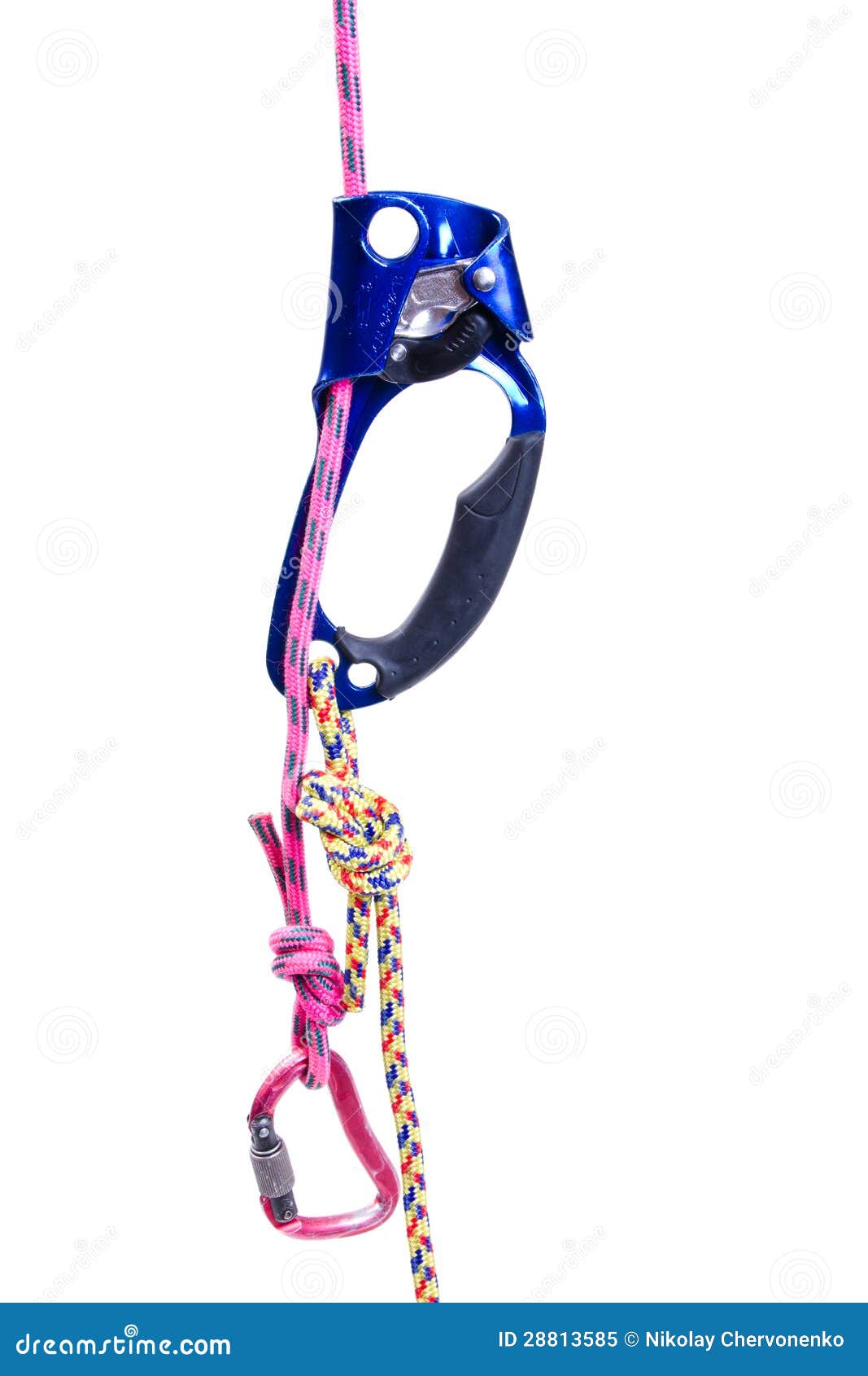 Climbing Ascender, Rope, Carabiner Stock Image Image of alpinism