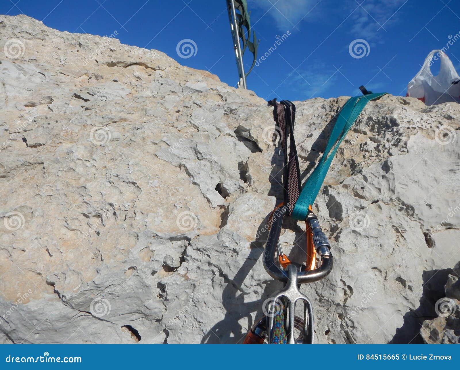 Climbing Gear on the Cyprus Limestone Stock Image Image of natural