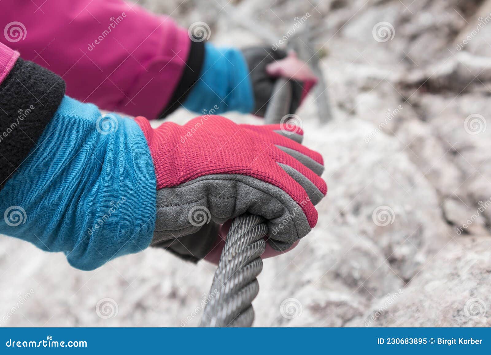Climbing Gloves on Via Ferrata Stock Image Image of steel, alps