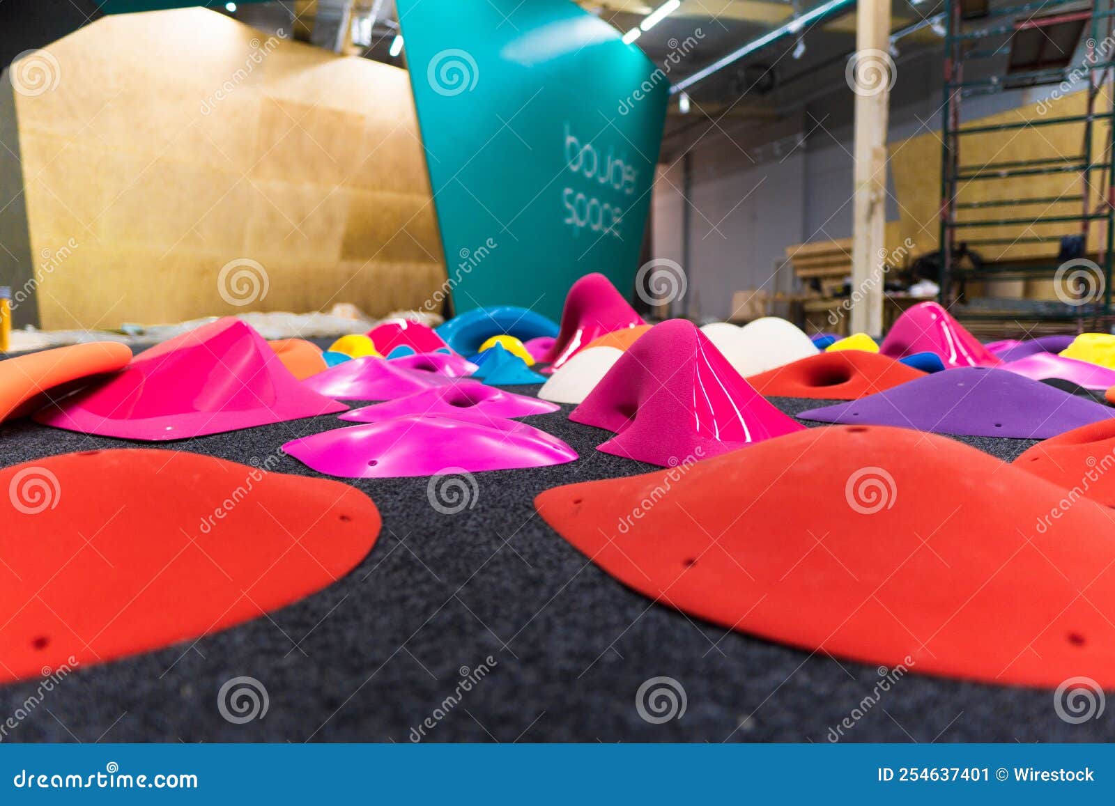Climbing Holds in the Bouldering Gym Editorial Photo Image of pink
