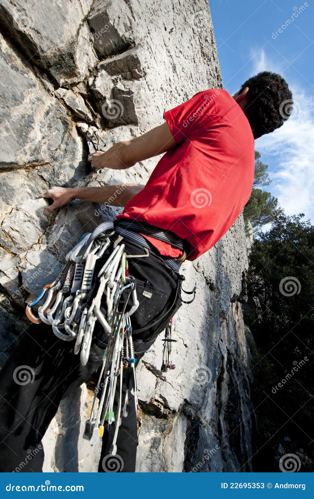 Climbing on limestone stock image. Image of exercise 22695353