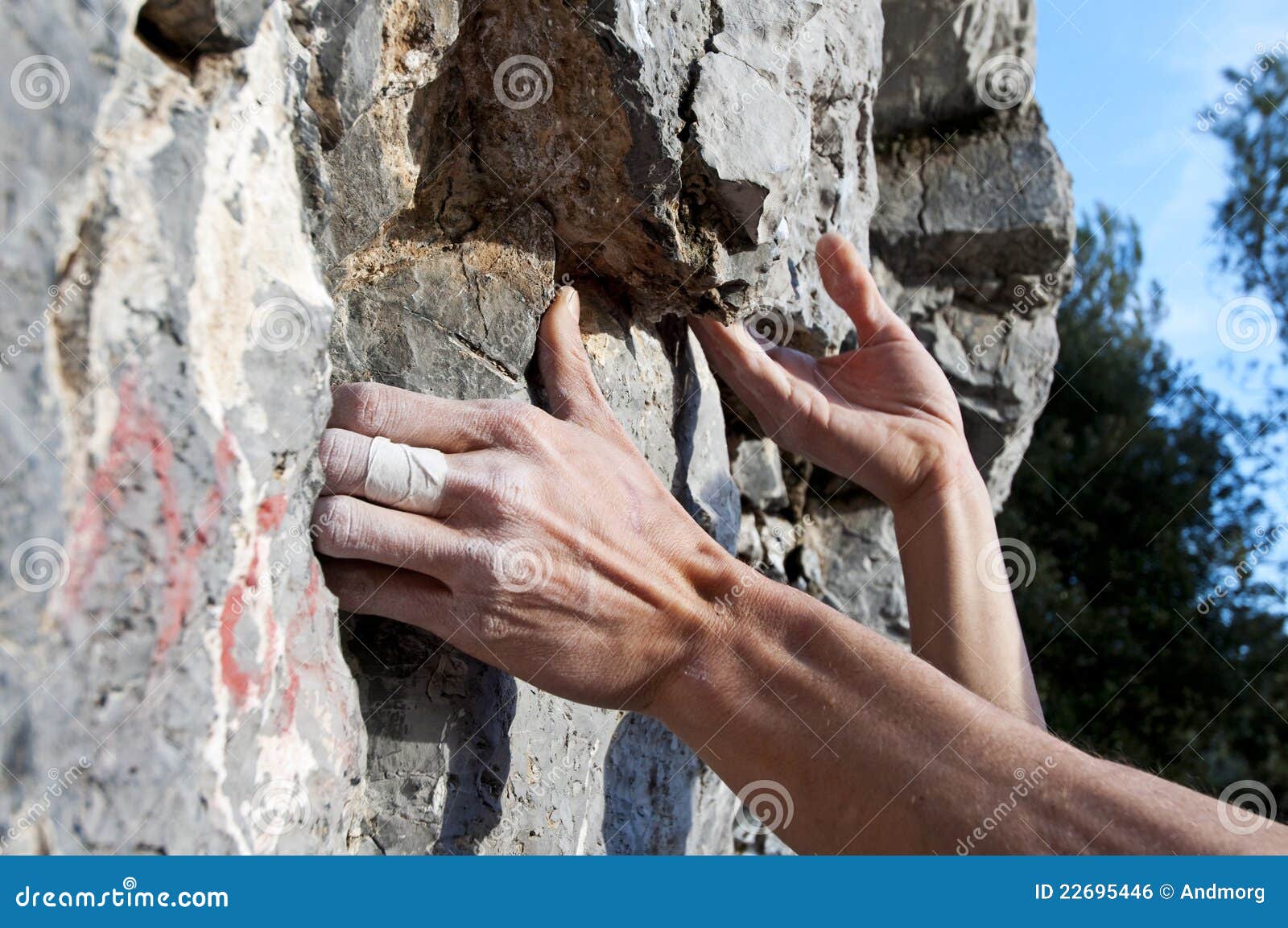 Climbing on limestone stock photo. Image of extreme, fitness 22695446