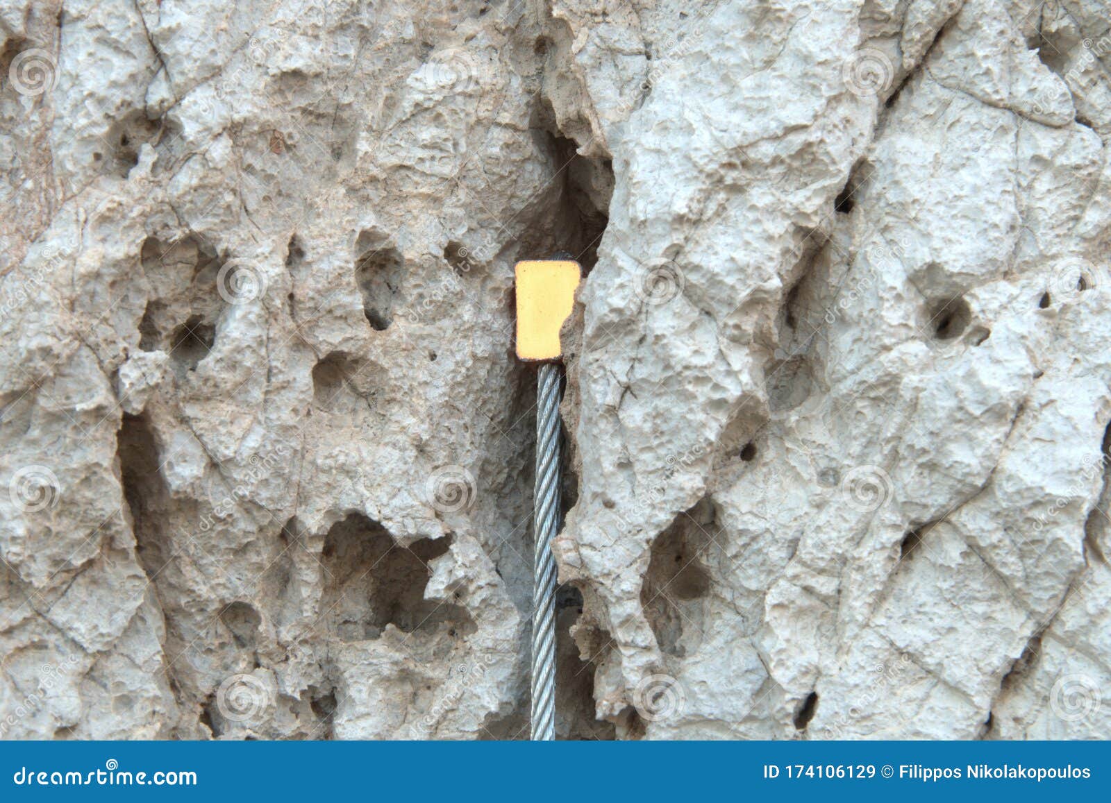 Climbing Nut Placed on Rock Crack Stock Image Image of detail