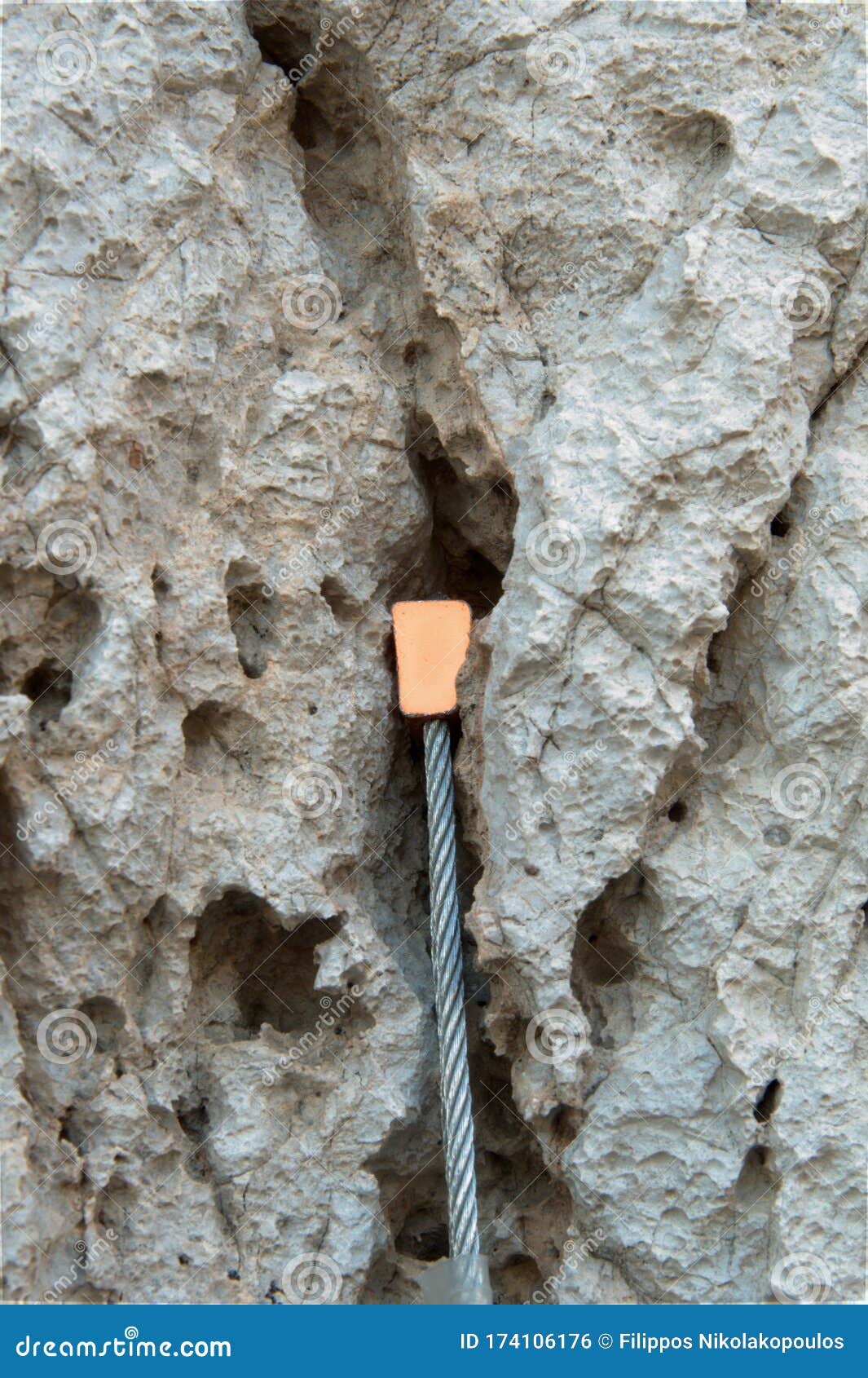 Climbing Nut Placed on Rock Crack Stock Photo Image of wedge, closeup