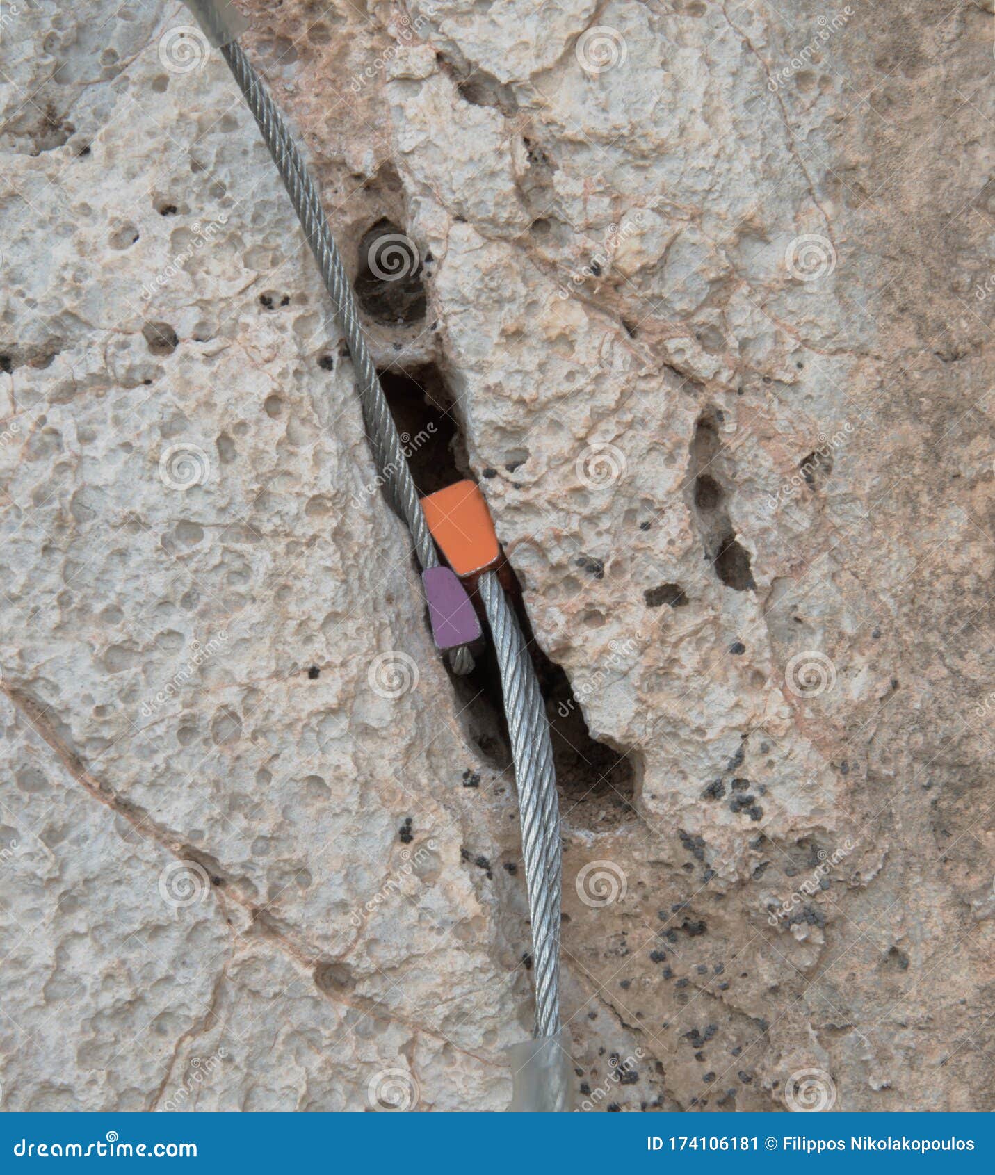 Climbing Nut Placed on Rock Crack Stock Image Image of nuts, wall