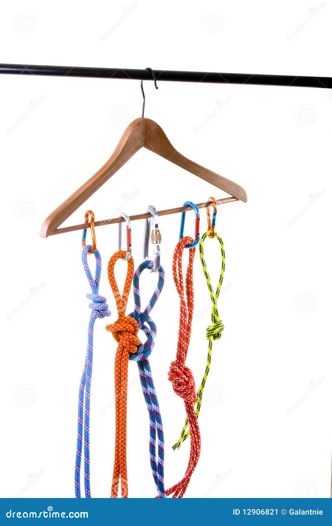 Climbing ropes on hanger stock image. Image of hanger 12906821