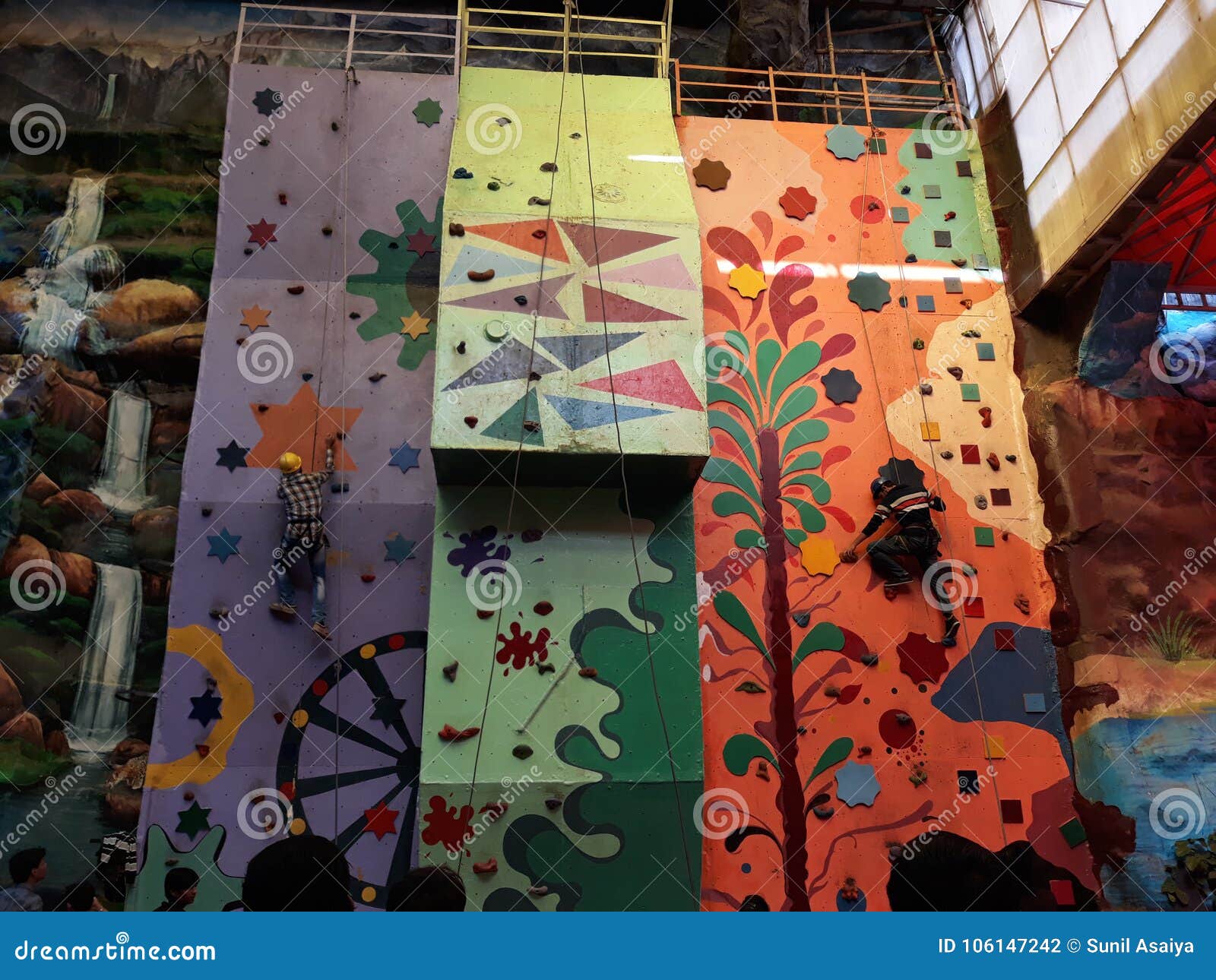 Climbing Wall so Beautiful Art on Wall Editorial Photography Image of