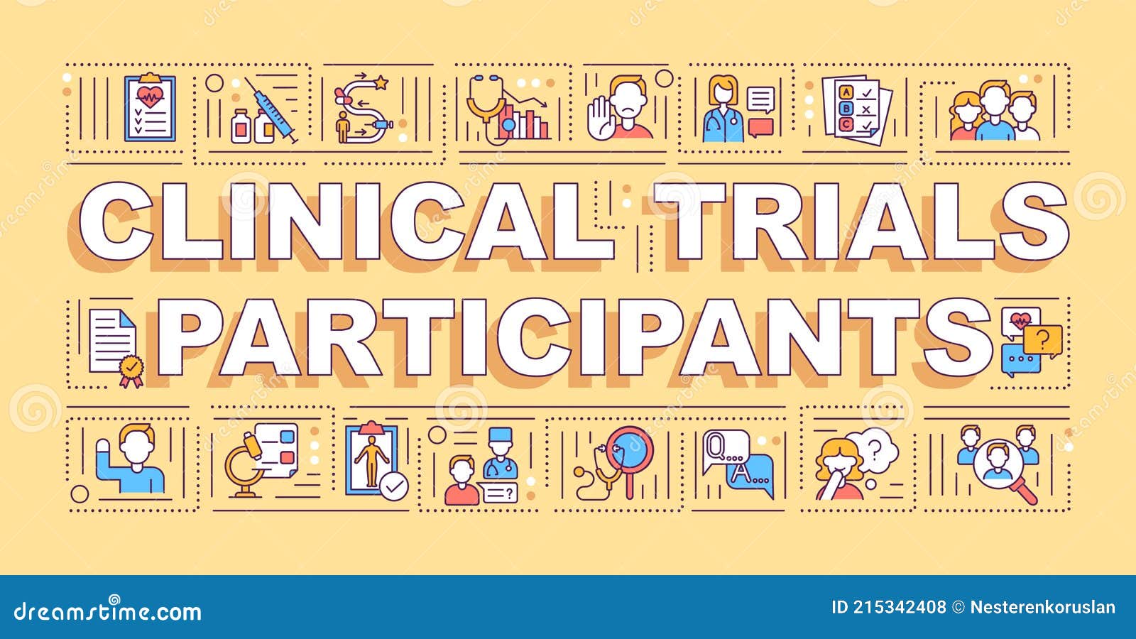 clinical trial participants word  banner