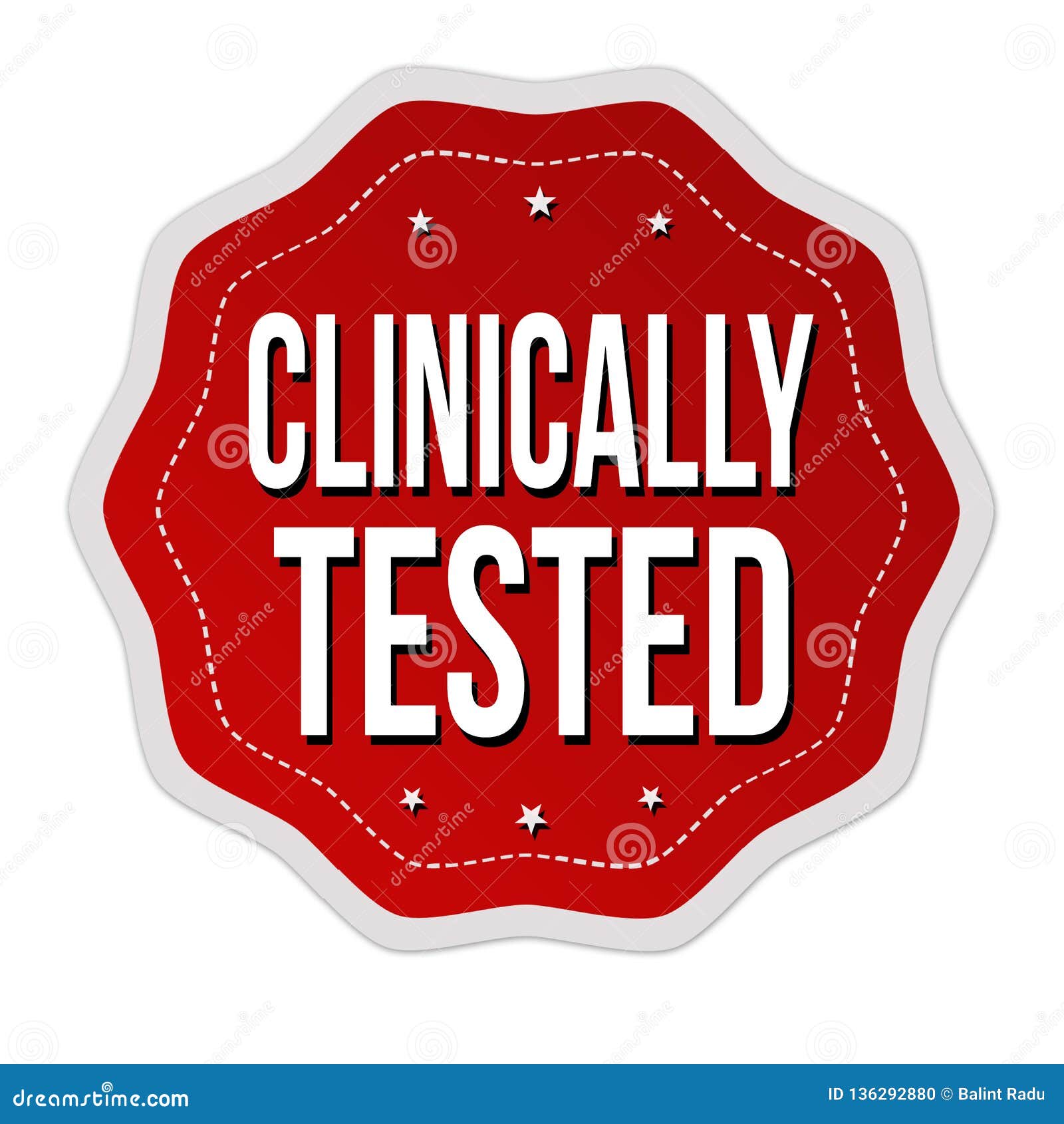 clinically tested label or sticker