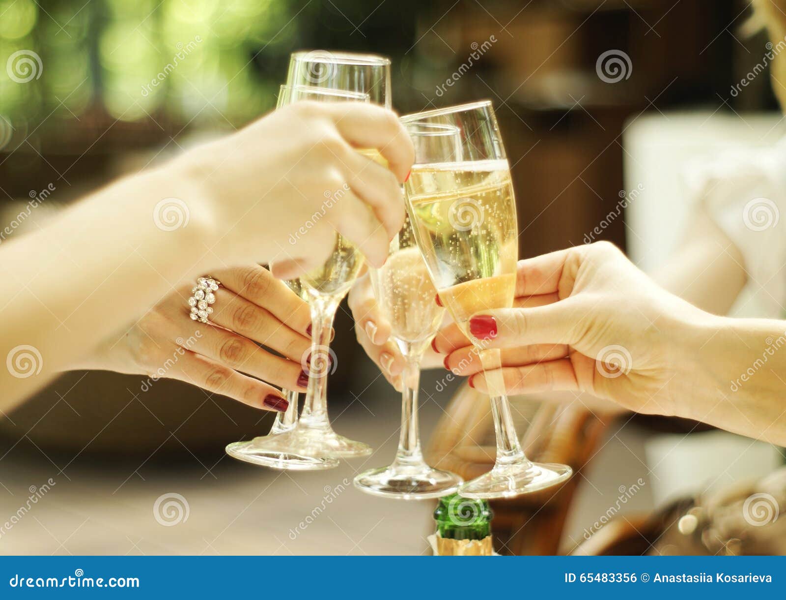 Clinking Glasses of Champagne Stock Photo Image of celebration