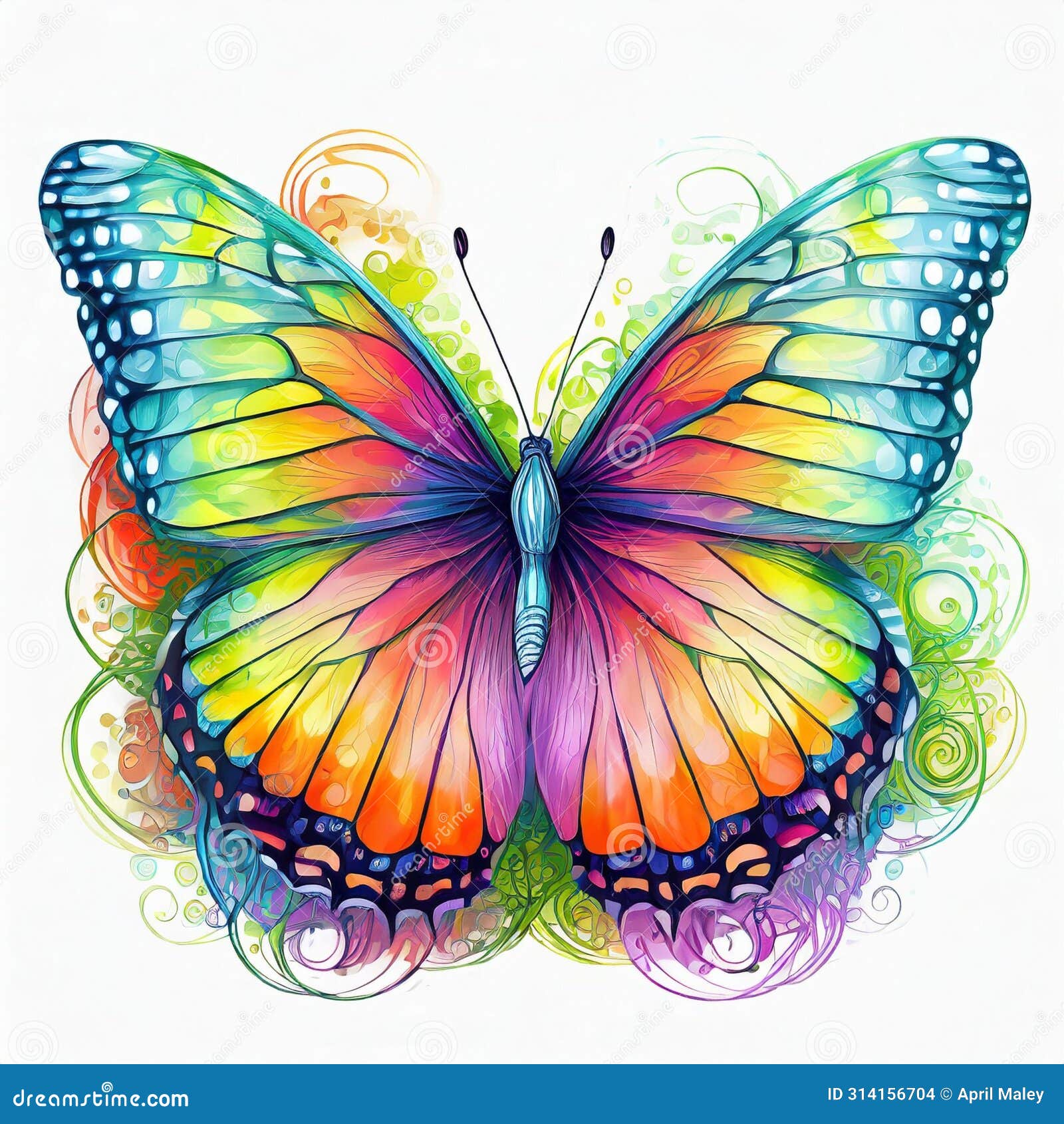 clip art beautiful butterfy pastel multicolored large size