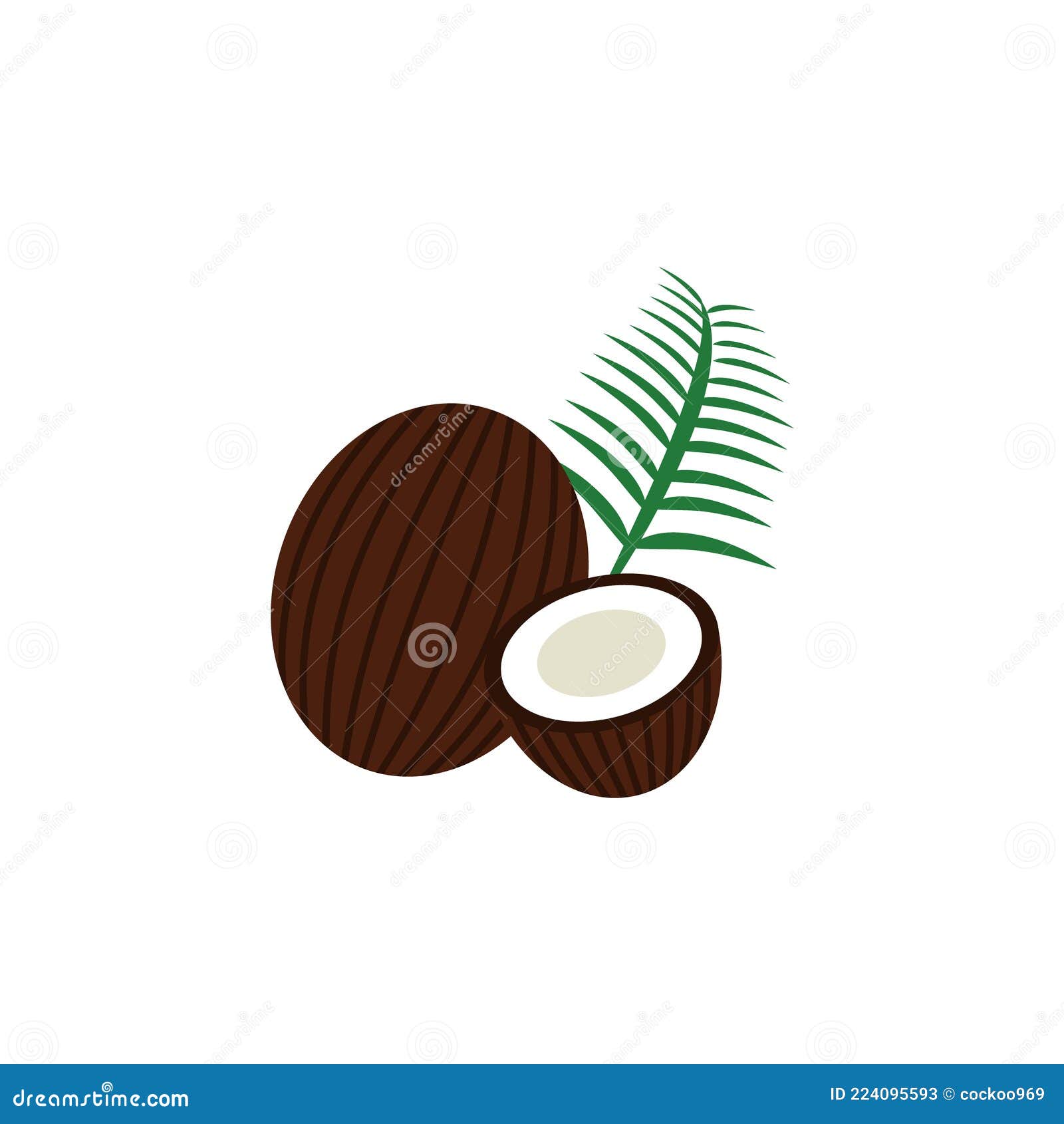 Clip Art of Leaf and Coconut Stock Vector - Illustration of coconut ...