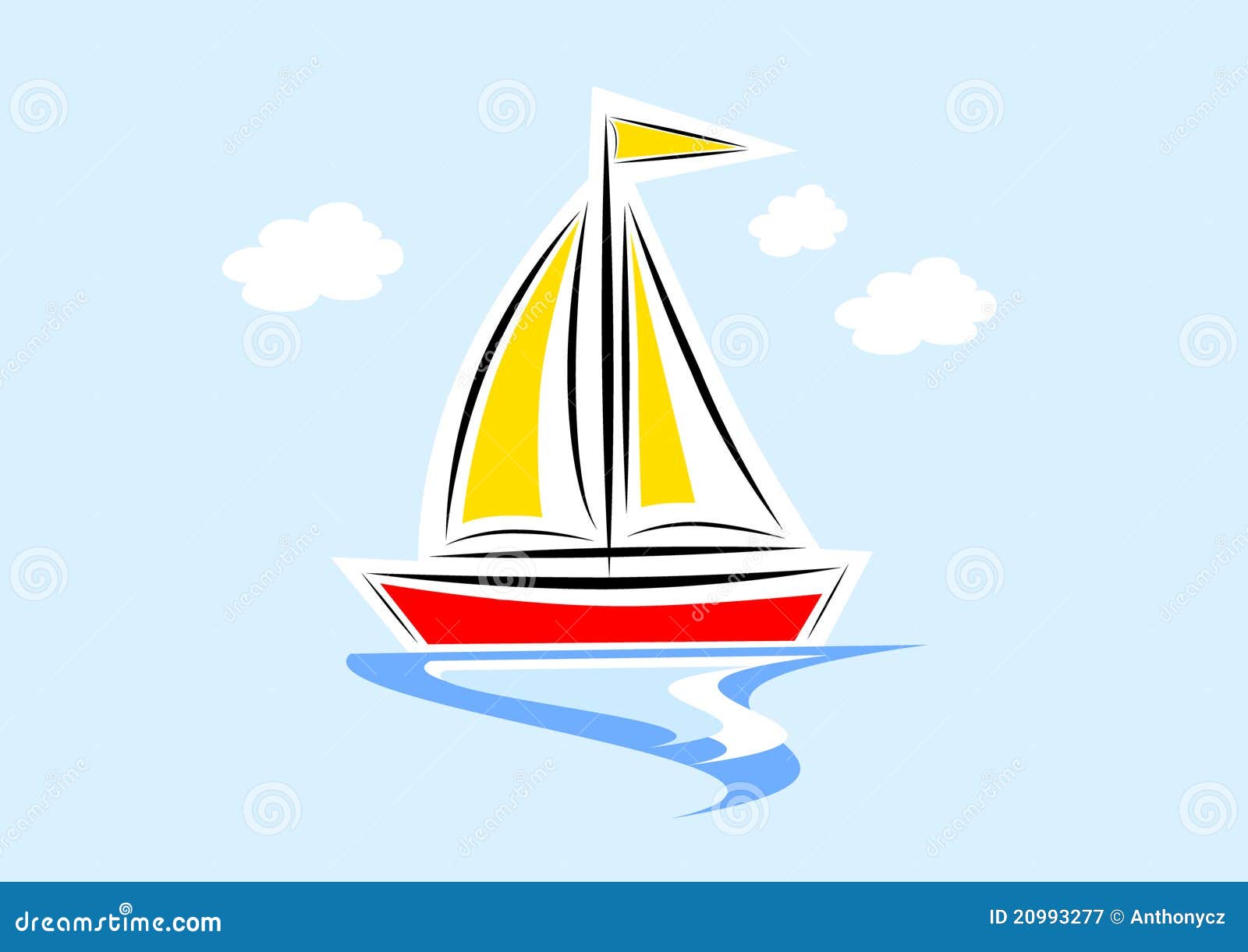 Clip-art of sailboat stock vector. Illustration of sailboat - 20993277