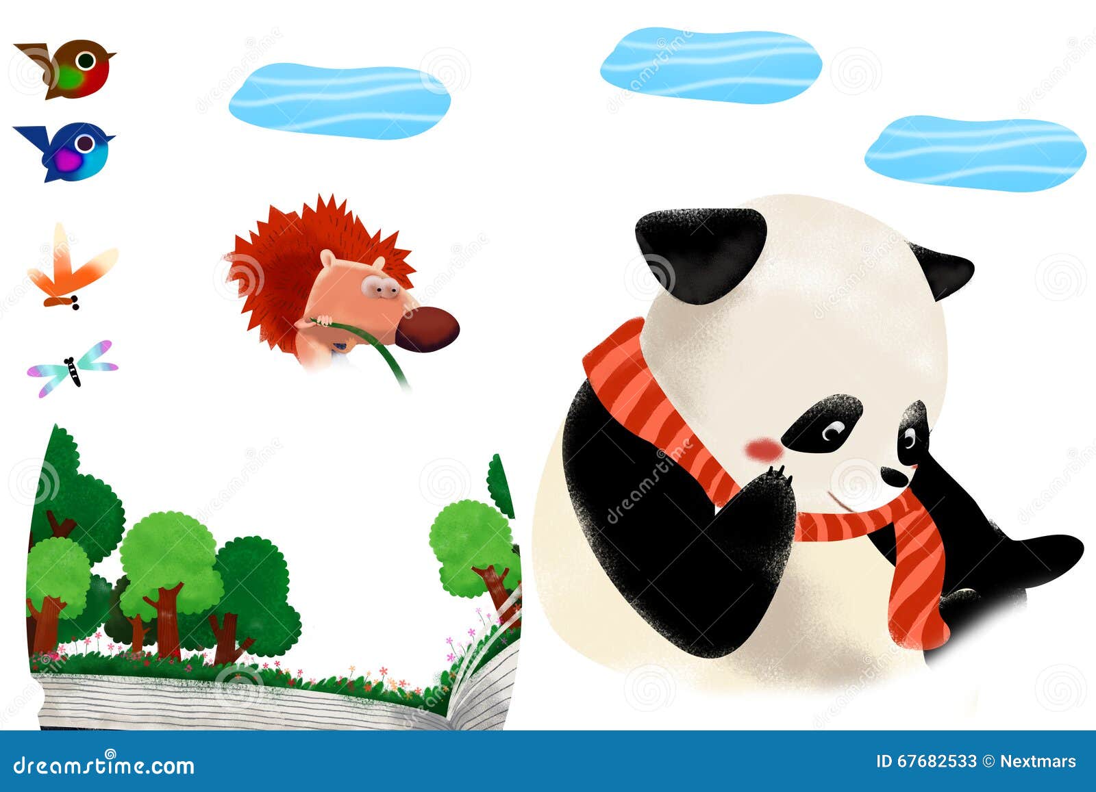 Clip Art Set: Forest Animals. Stock Illustration - Illustration of  clearing, drawing: 67682533