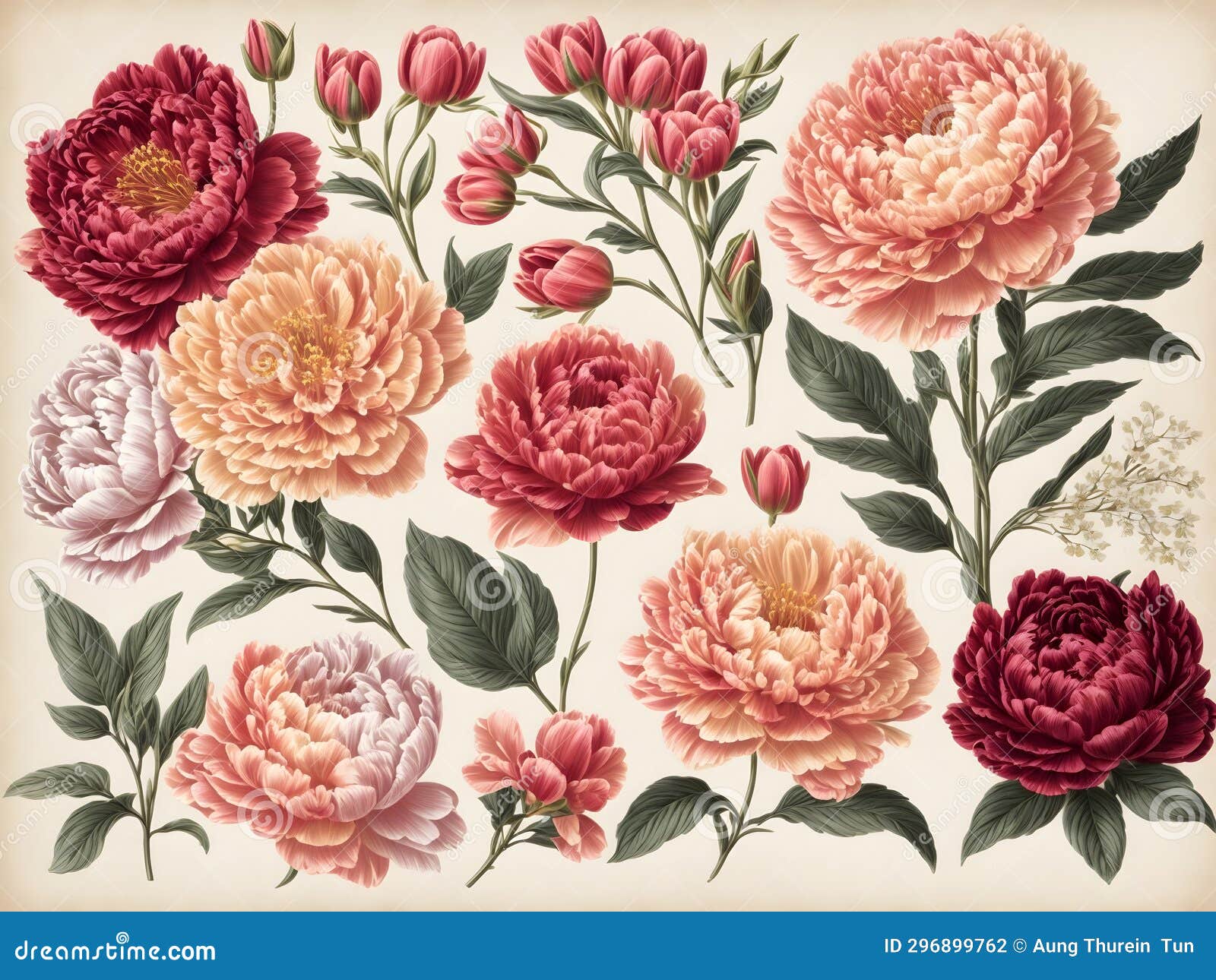 A Clip Art of Sets of Flowers Stock Photo Image of color, aroma 296899762