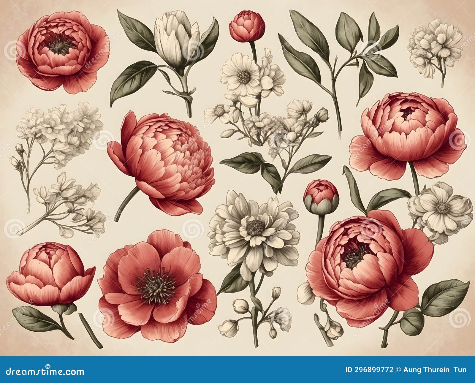 A Clip Art of Sets of Flowers Stock Photo Image of background, environment 296899772