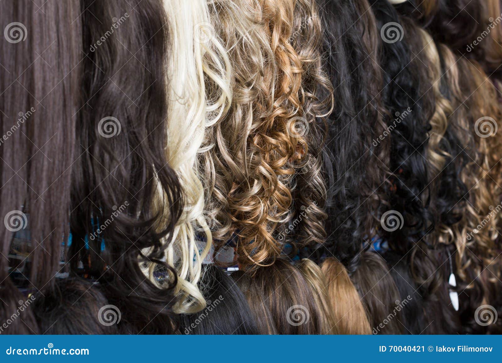 Clipin Hair Extensions in Wig Shop Stock Image Image of commerce