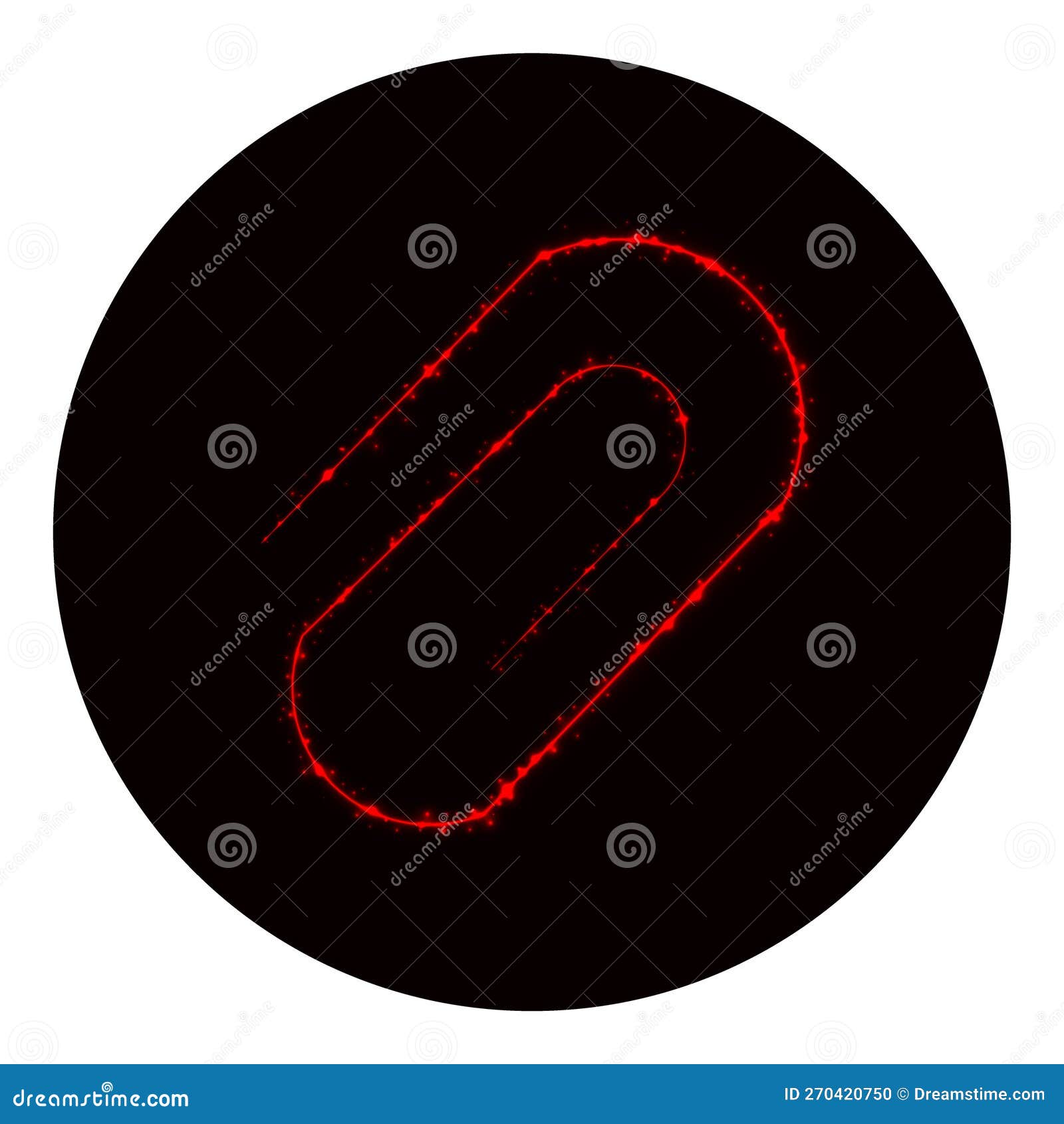 Clip Icon of Red Lights on Black Background Stock Illustration