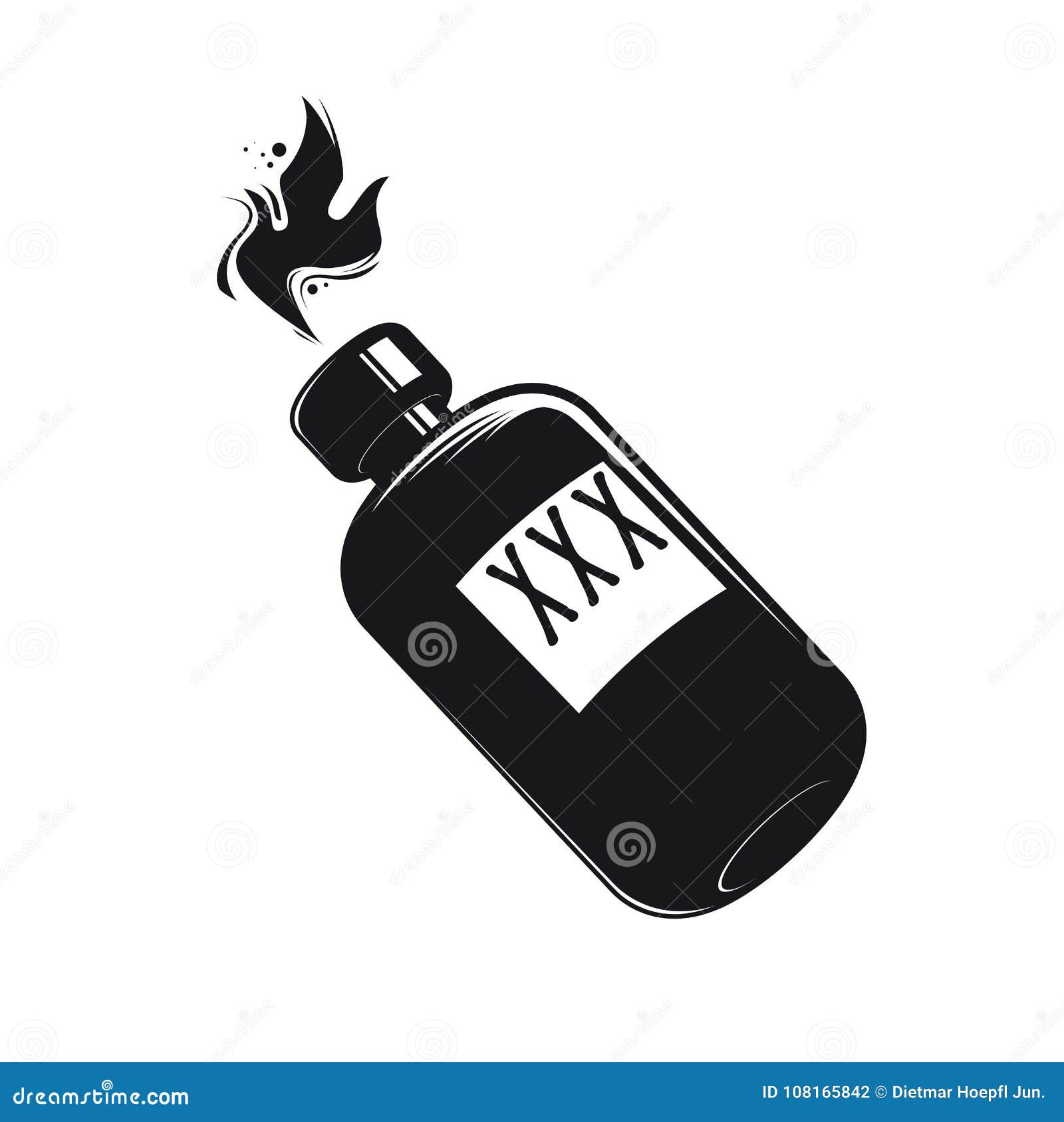 black bottle with booze clipart