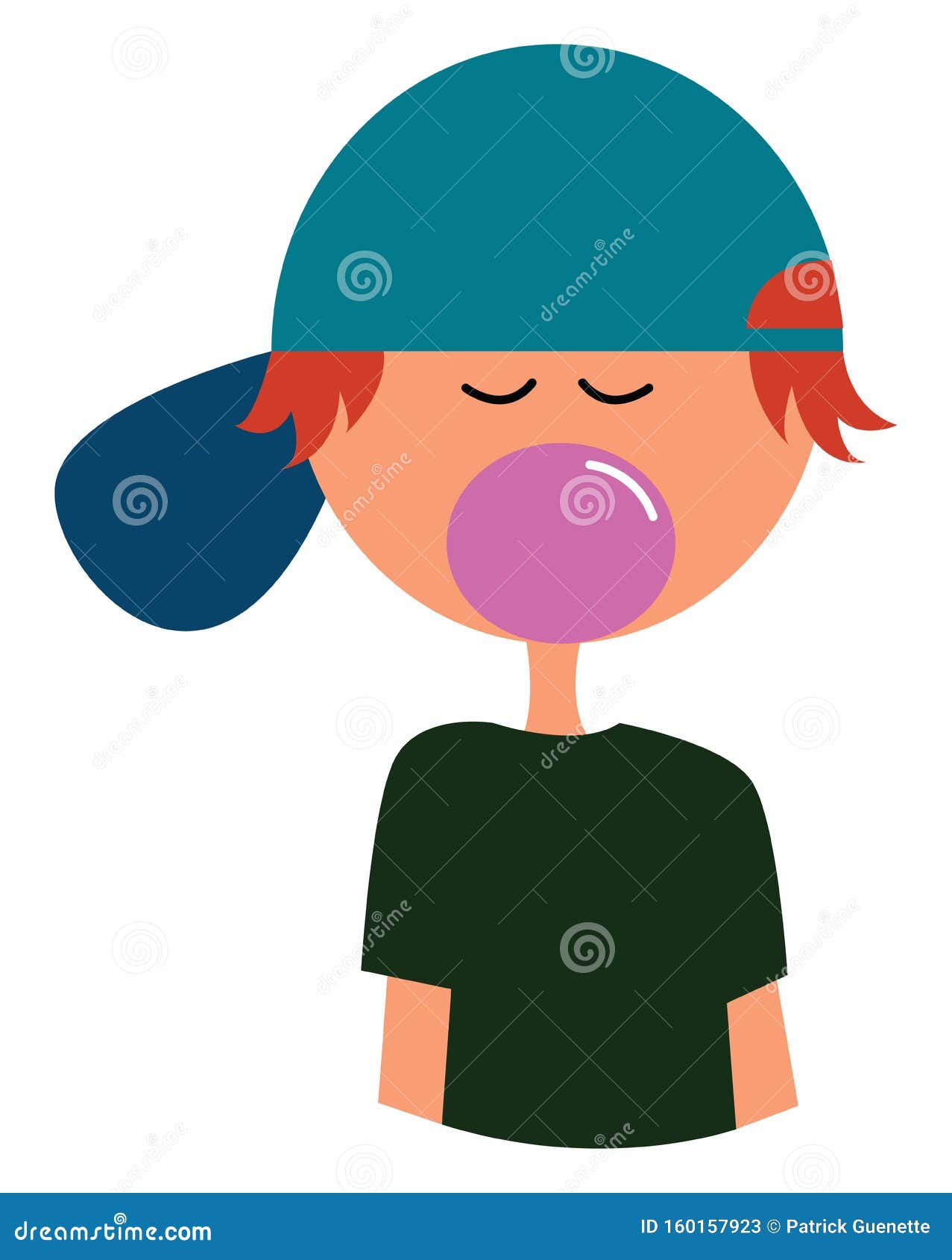 Download Clipart Of A Boy Blowing A Bubble Gum Vector Or Color ...