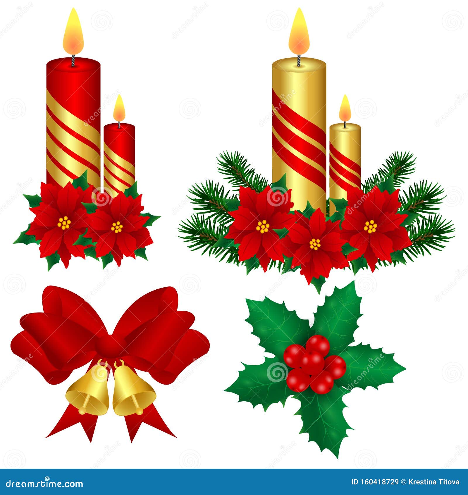 Clipart.Christmas Elements of Decor and Decoration Stock Vector ...