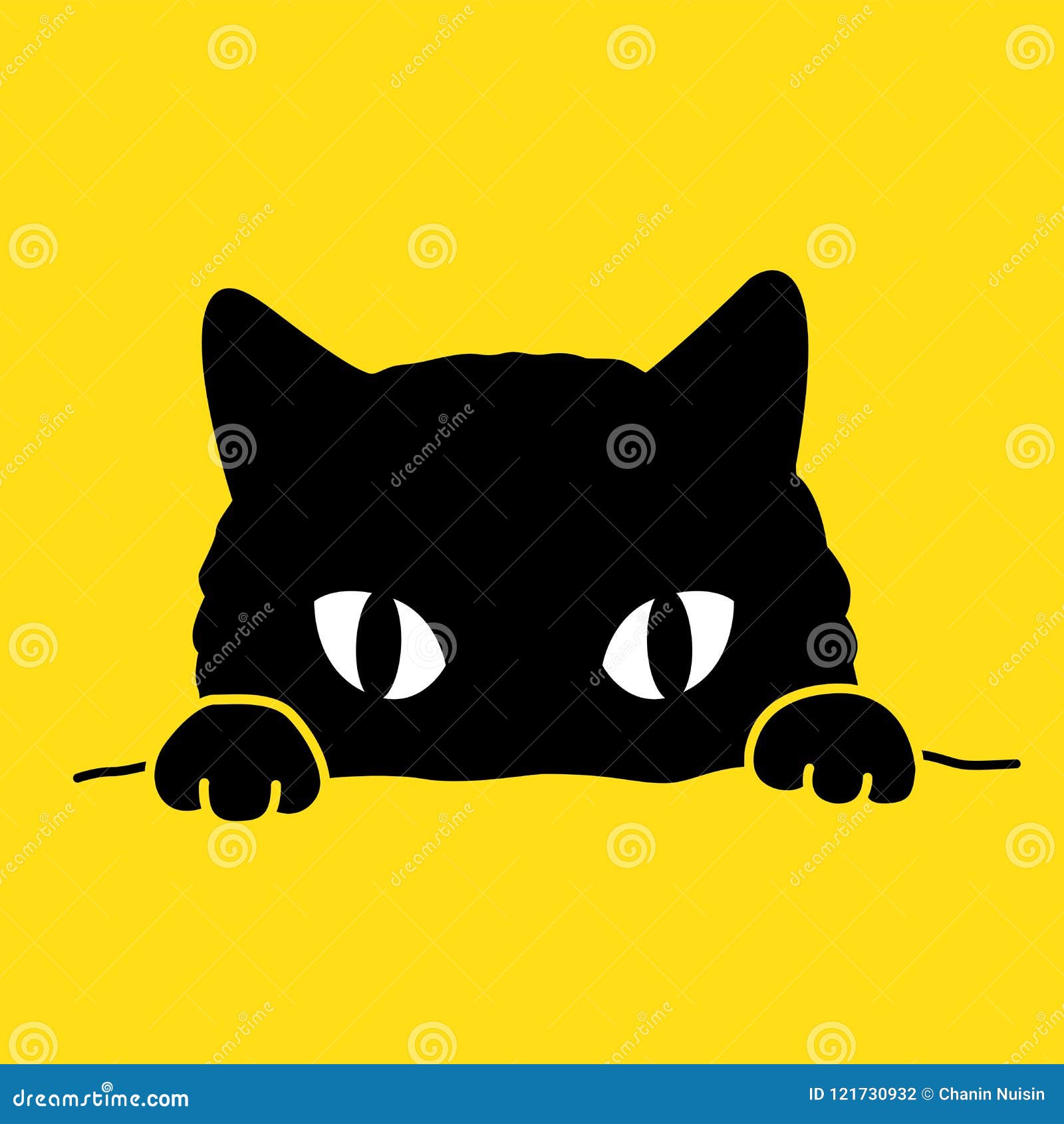 Gato tailandês dos desenhos animados com design simples. gato