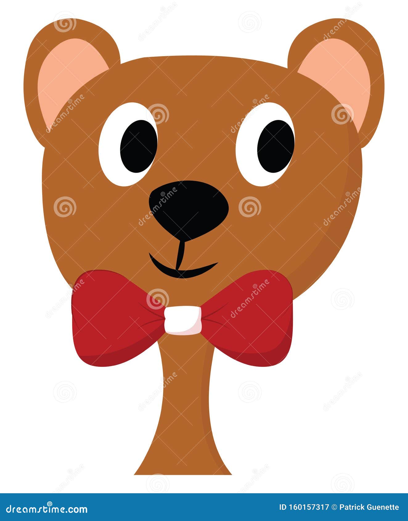 clipart of a cute teddy bear wearing a red bow-like ribbon  or color 