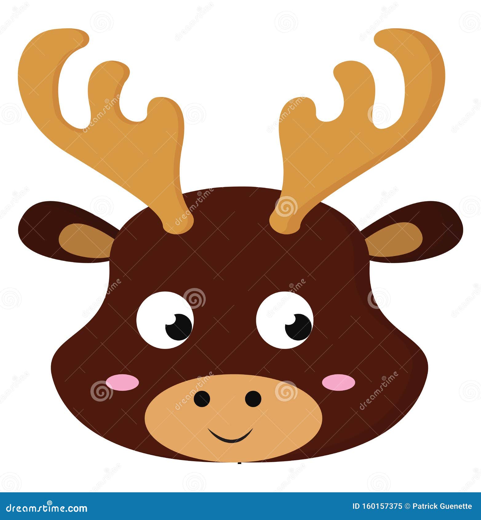 Clipart Of The Face Of A Cute Baby Deer Vector Or Color