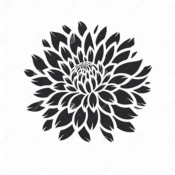 Chrysanthemum Silhouette Vector Flat Simple Identification Symbol Stock ...