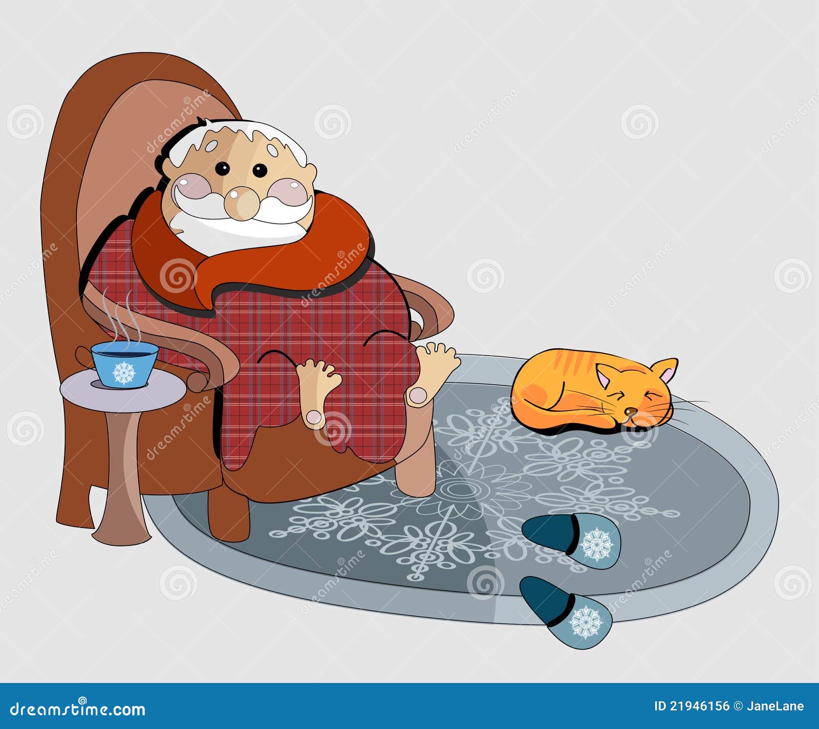 Clipart Illustration Of Of An Old Man In A Chair Stock Illustration