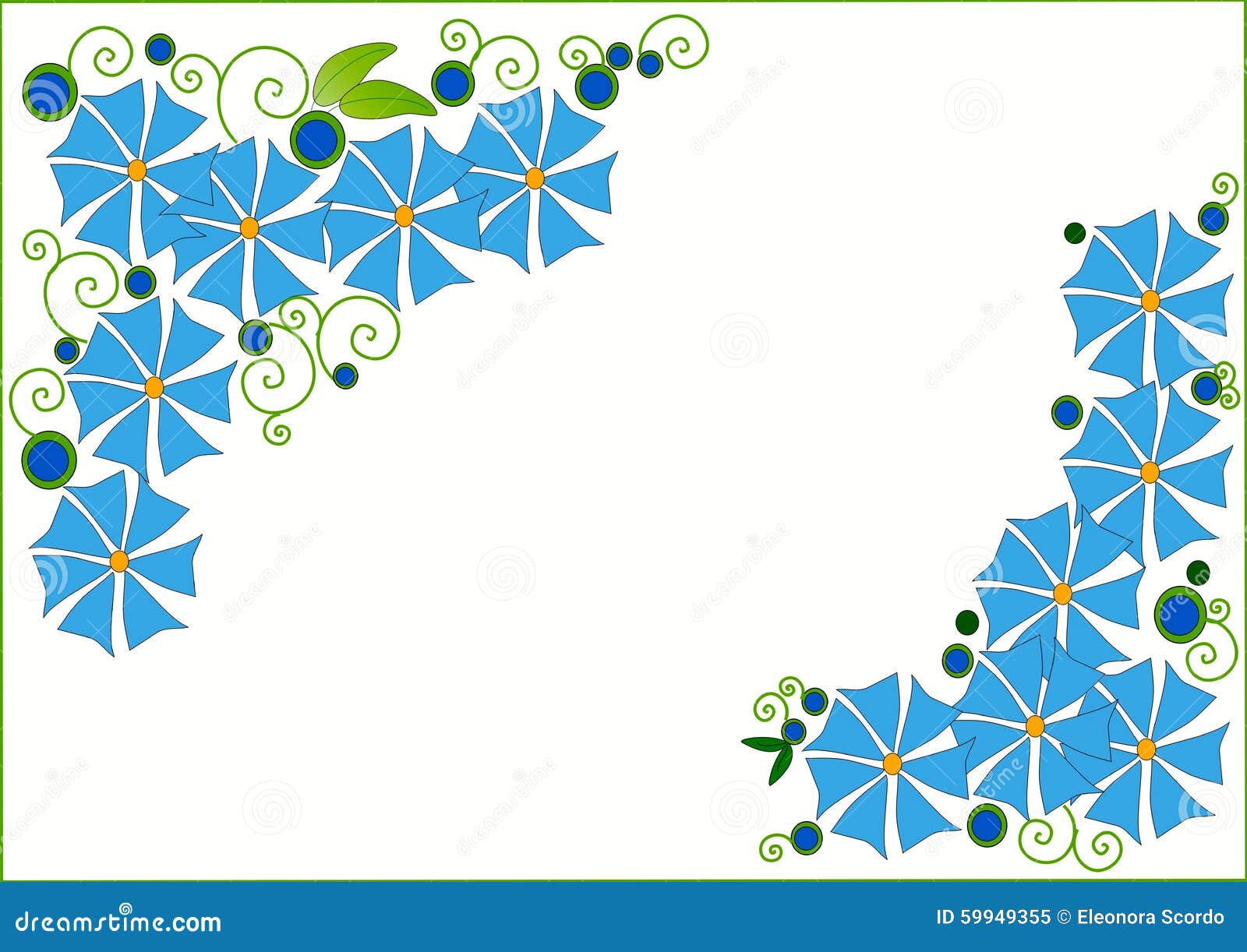 Clipart Mit Blauen Blumen Stock Abbildung Illustration Von Auslegung