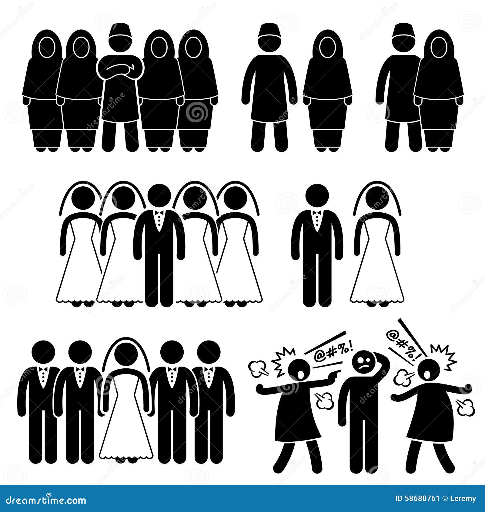Bacco tabacco & triclinio > Clipart-multipli-del-marito-della-moglie-di-matrimonio-di-poligamia-58680761