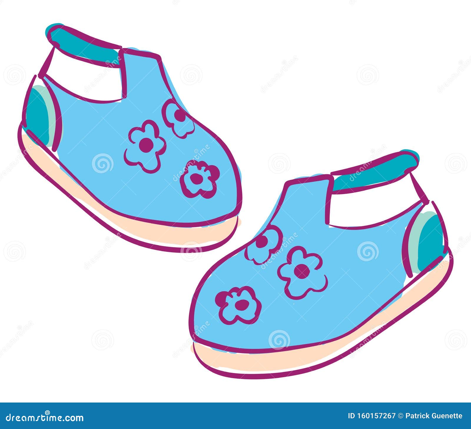 Clipart of a Pair of Baby`s Shoes Vector or Color Illustration Stock ...
