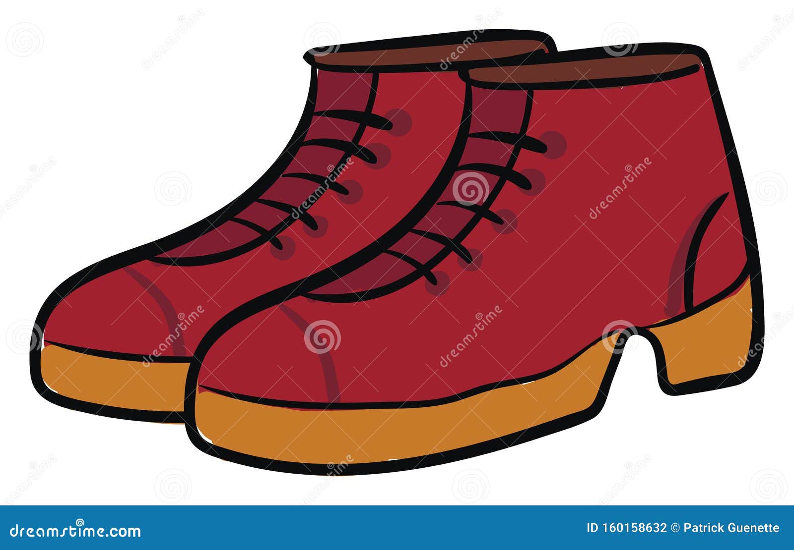 Clipart of a Pair of Red-colored Cut Shoes Vector or Color Illustration ...