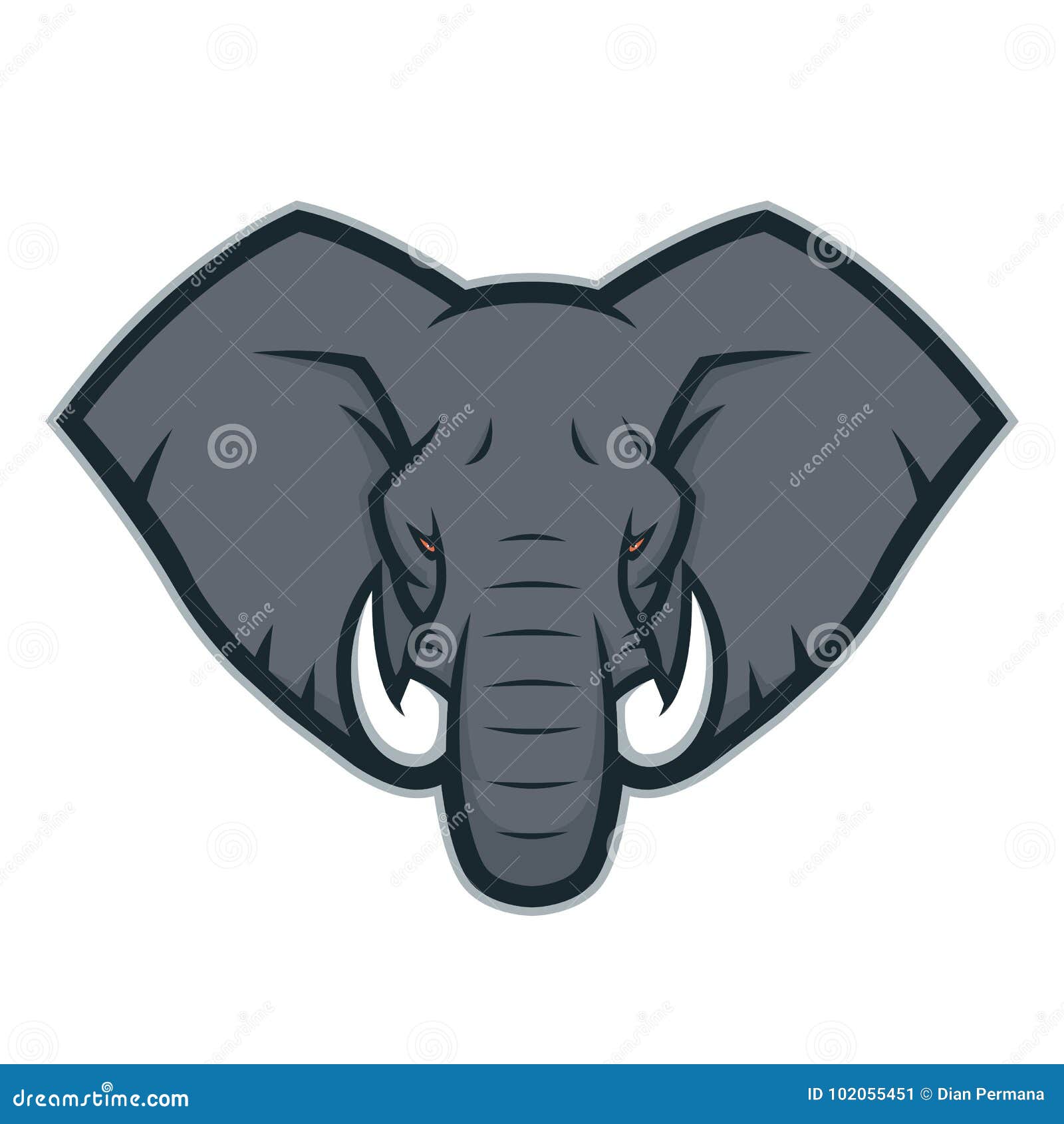 Elephant Head Emoticon With A Happy And Prosperous Face Doodle Icon Clipart Picture Elephant Head Cartoon Mascot Character Elephant Head Mascot Logo 102055451