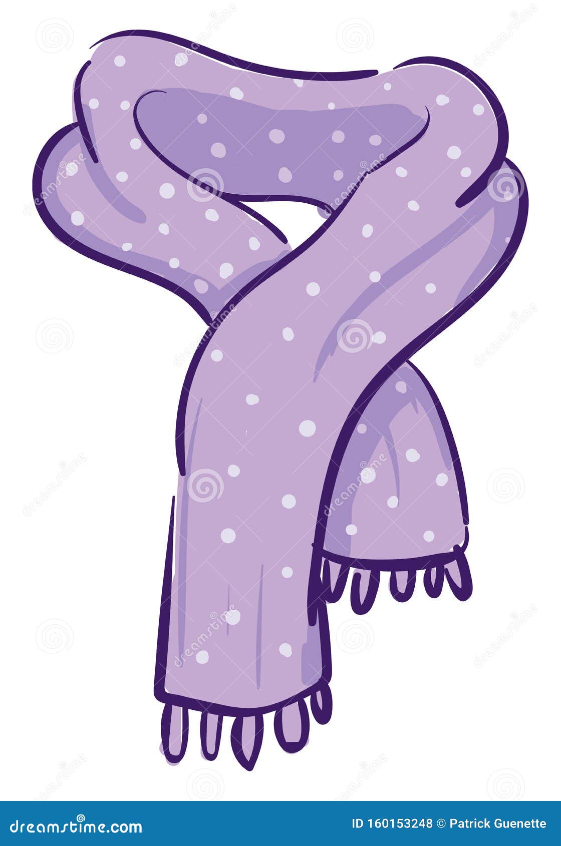Clipart of a Purple Scarf with White Polka Design Vector or Color  Illustration Stock Vector - Illustration of white, clothes: 160153248