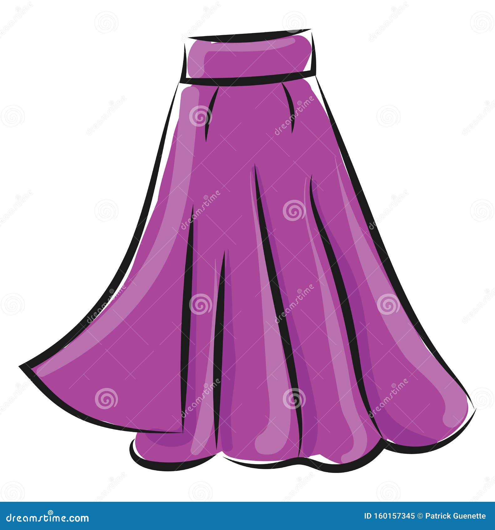 Clipart Of A Showcase Purple-colored Skirt Vector Or Color Illustration ...