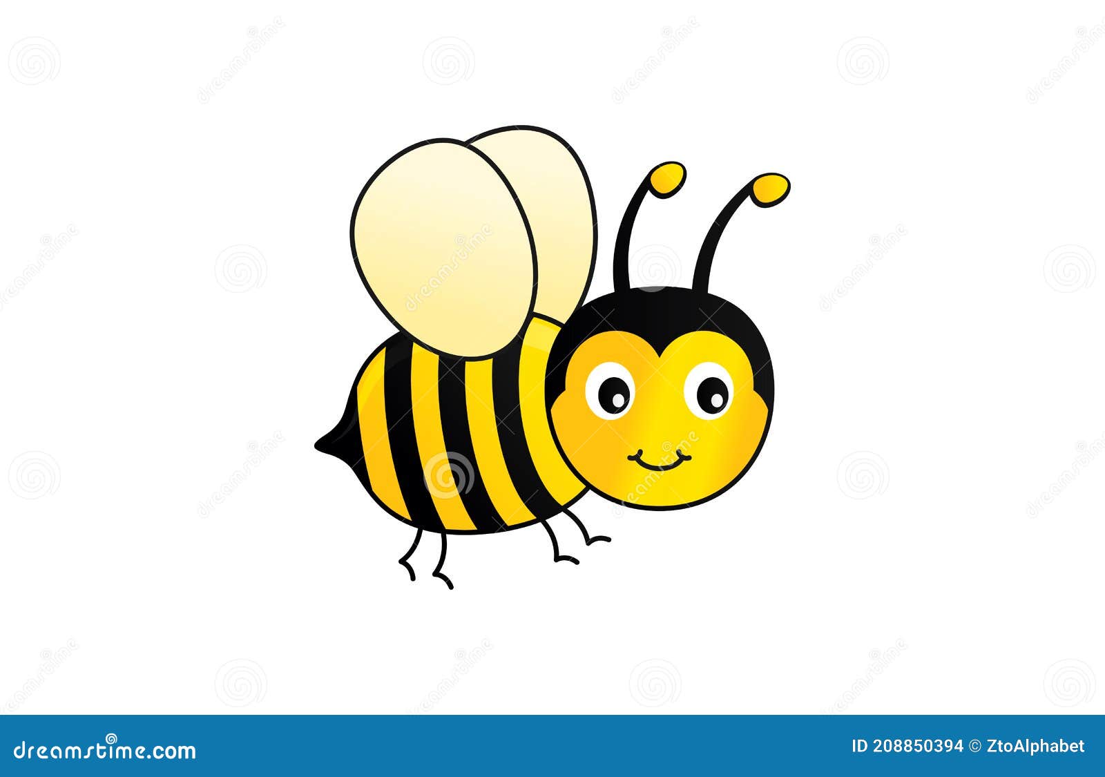 Cute Cartoon Bee With Honey