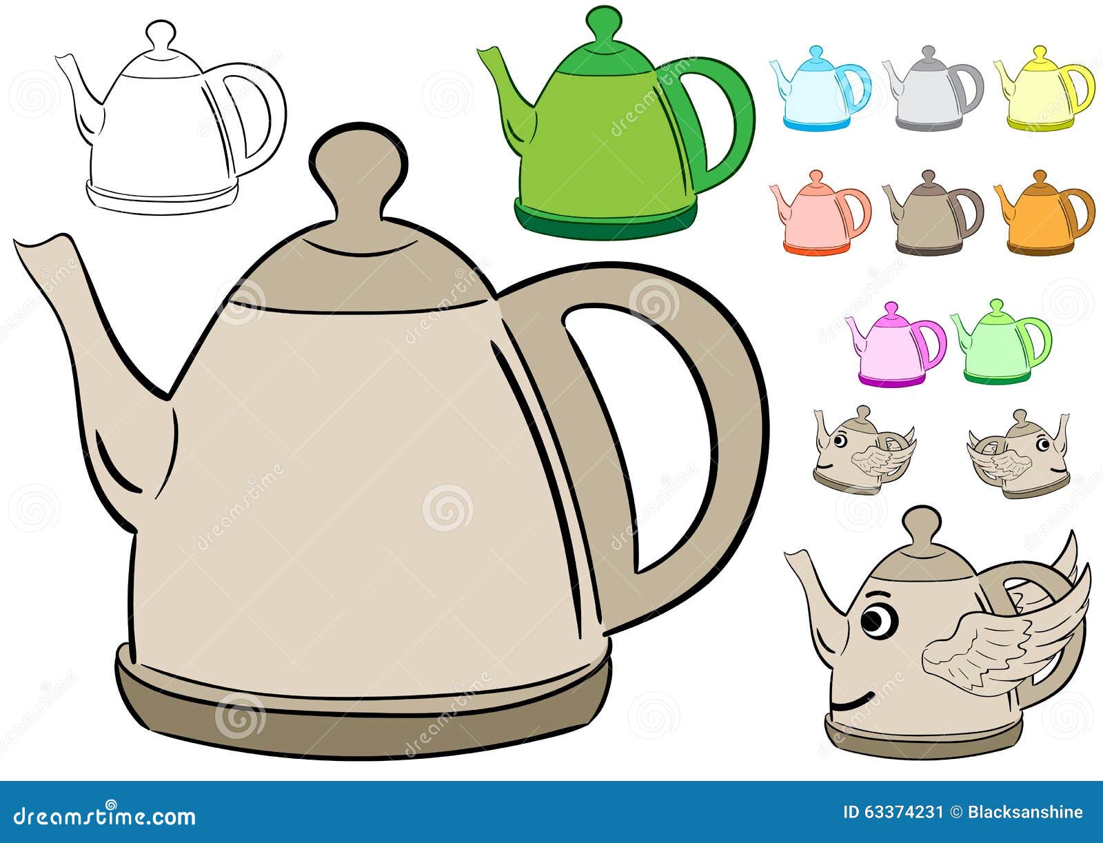 Чайники разных форм рисунок