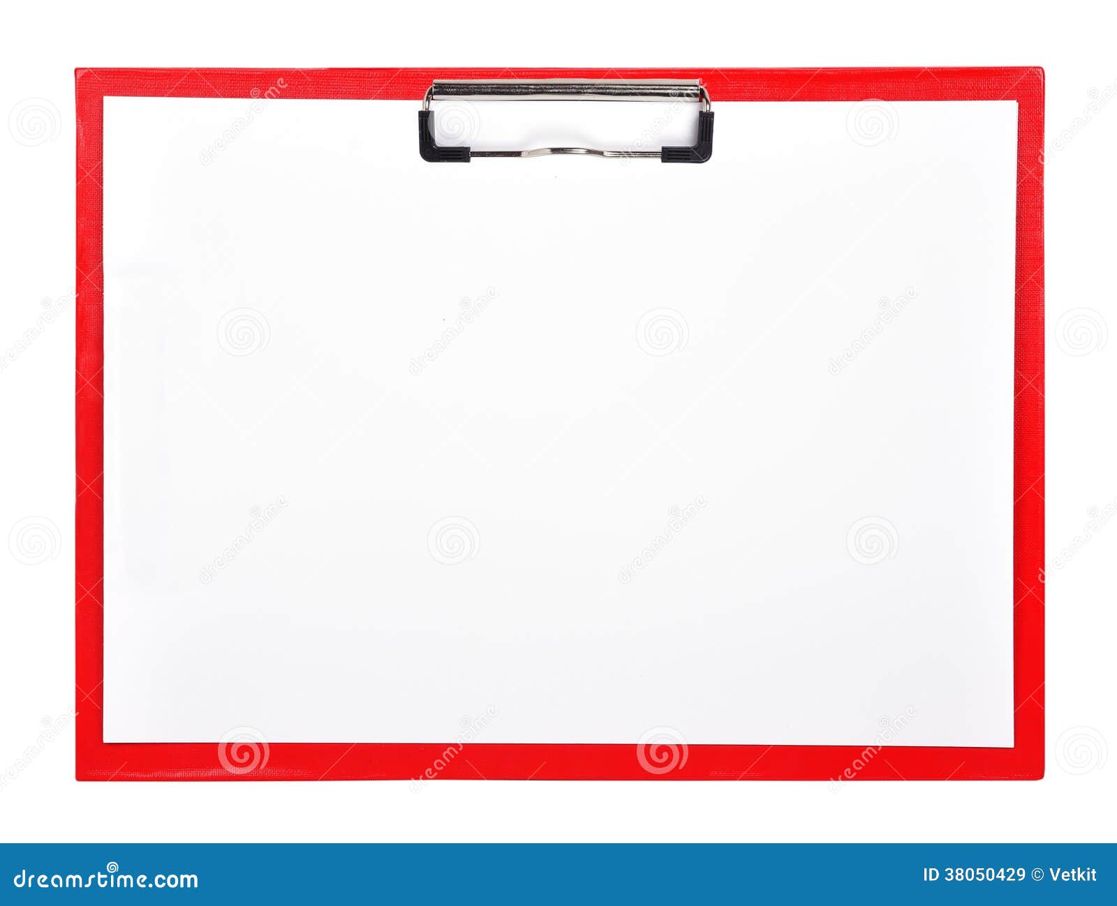 Clipboard with blank paper stock image. Image of notebook 38050429