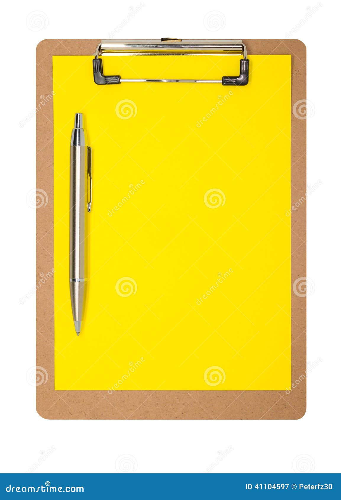 Clipboard stock image. Image of blank, empty, yellow 41104597