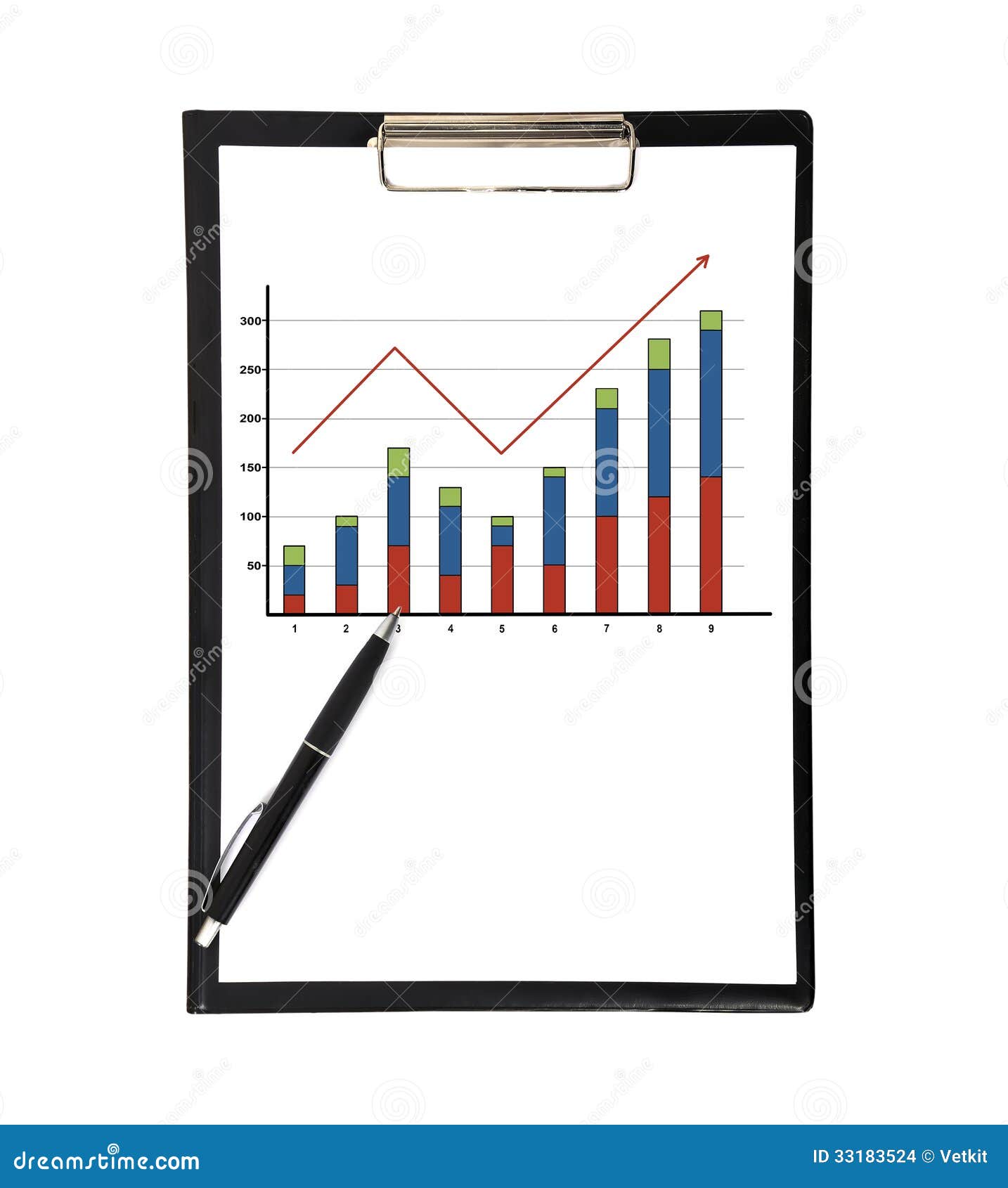 Clipboard with chart stock photo. Image of contemporary 33183524