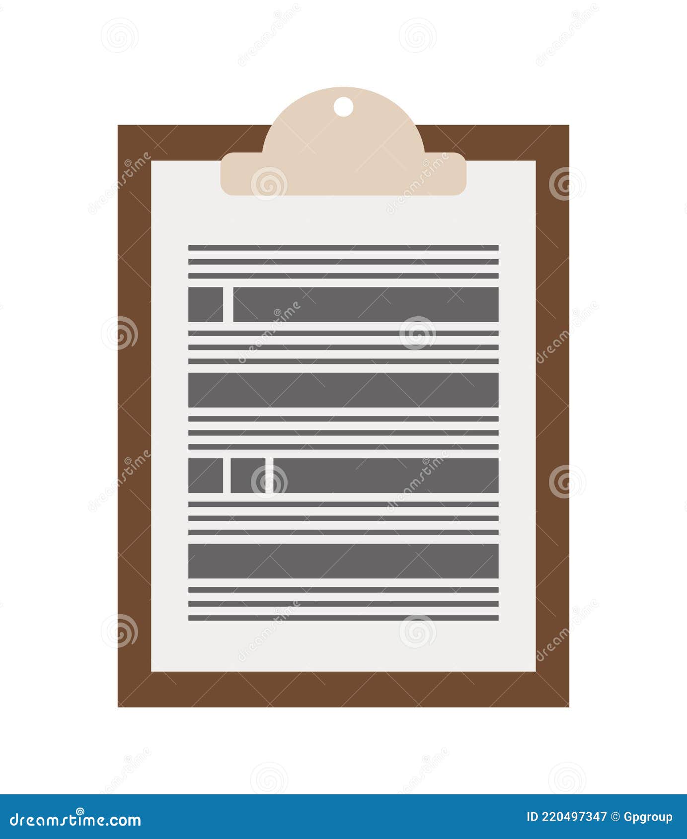 Clipboard with files stock vector. Illustration of isolated 220497347